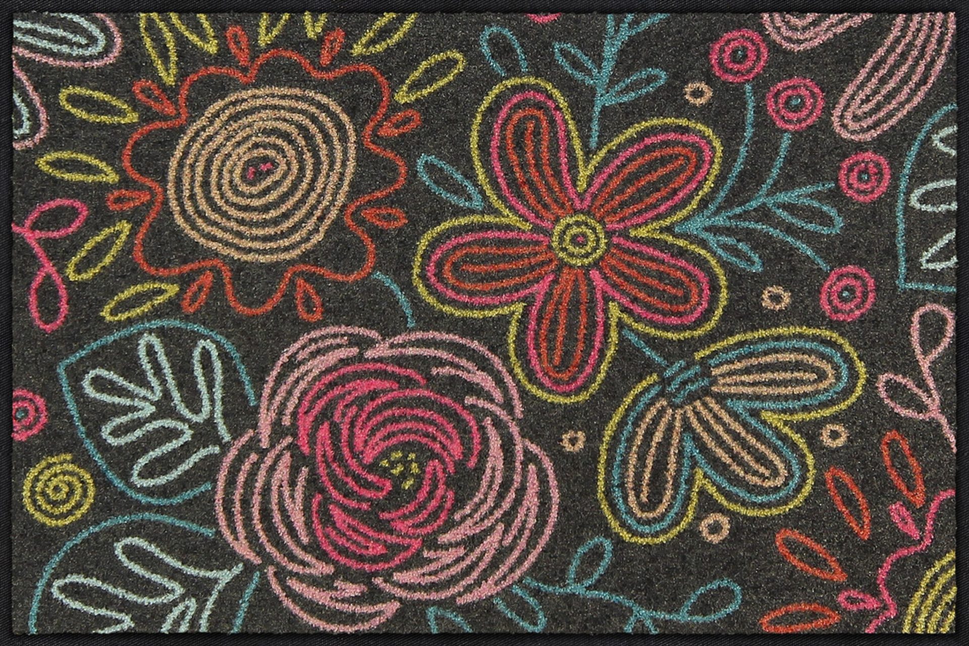Salonloewe Fußmatte Fußmatte 50x75 Dot Flowers grey, Eingangsmatte normal, Höhe: 500 mm