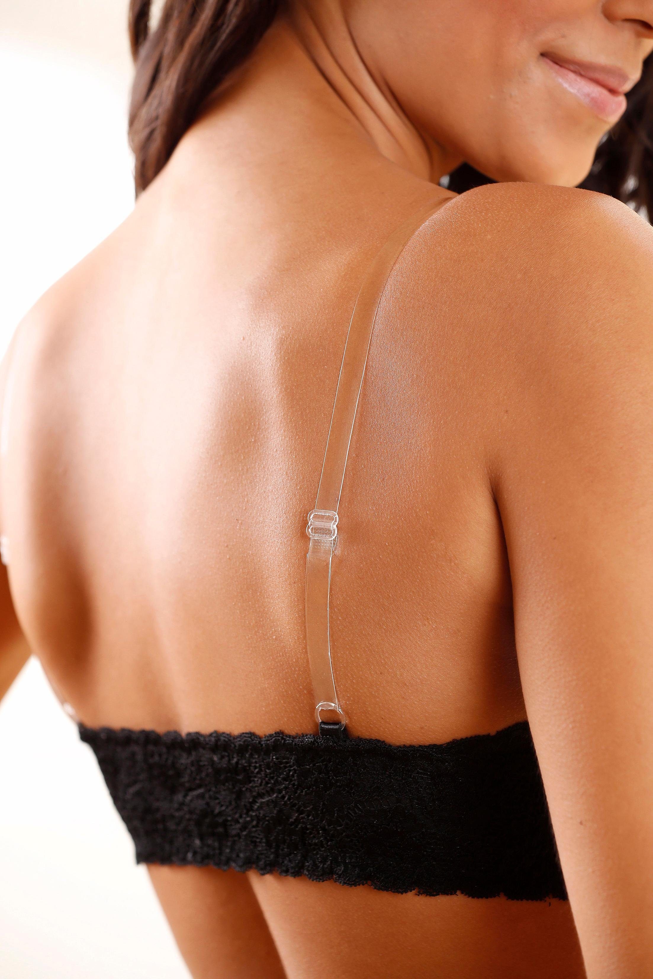 LASCANA Push-up-BH mit Bügel, mit Vorderverschluss und transparenten Trägern, Dessous