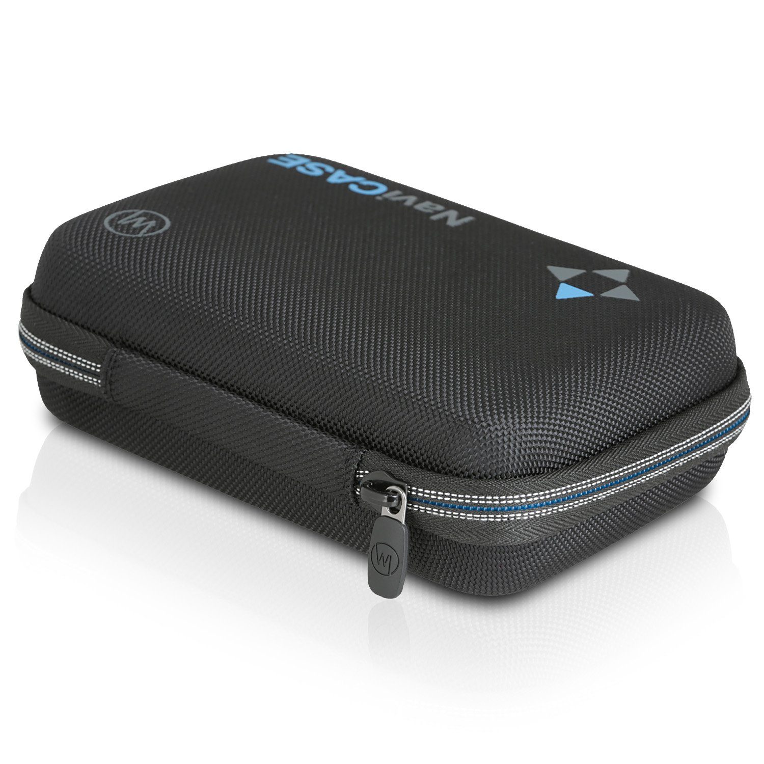 Wicked Chili Aufbewahrungstasche AntiShock Tasche für Festplatte SSD & Navigationsg, Universal (max. Gerätemaße: 15 x 10 x 4.5cm) / Dehnbar / Navi-Schutzhülle / Travel Case / Antishock Schutztasche für TOMTOM-Navi / Mit Netzfach für USB Kabel, Ladegerät und Zubehör / Hard-shell Schutzhülle / Strapazierfähiges Material / Mit Reisverschluss
