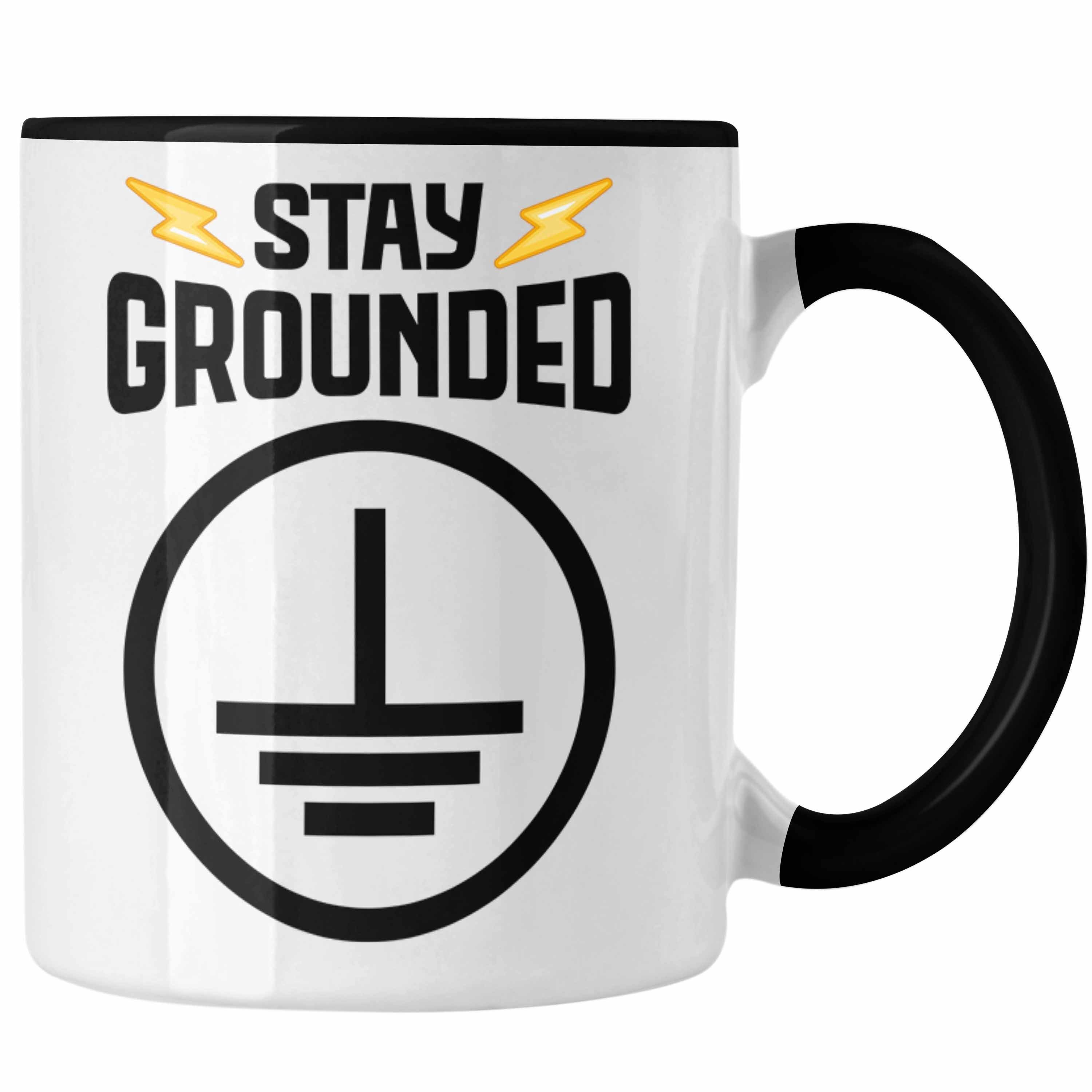 Trendation Tasse Trendation - Elektriker Tasse Spruch Sprüche Männer Geschenk Lustig Gadget Geschenke Kaffeebecher Schwarz