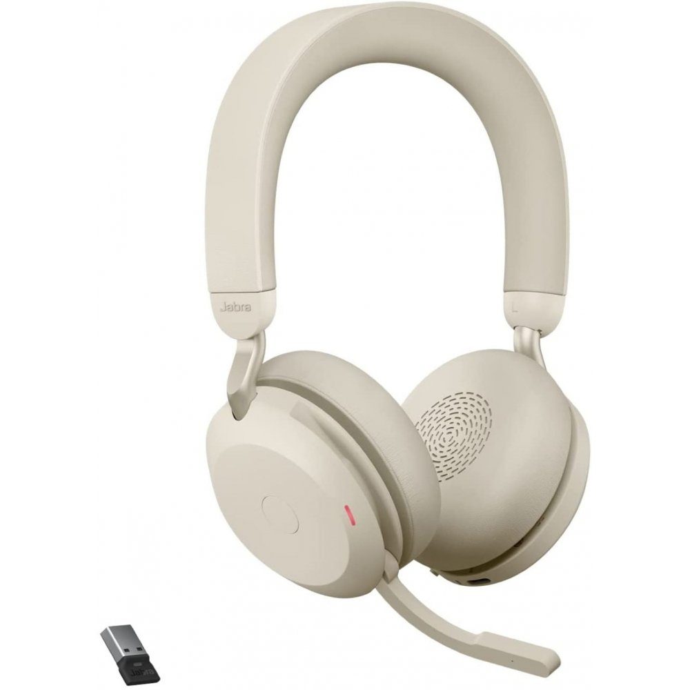 Jabra Evolve2 75 Link - Over-Ear-Headset - beige Kopfhörer | Kopfhörer