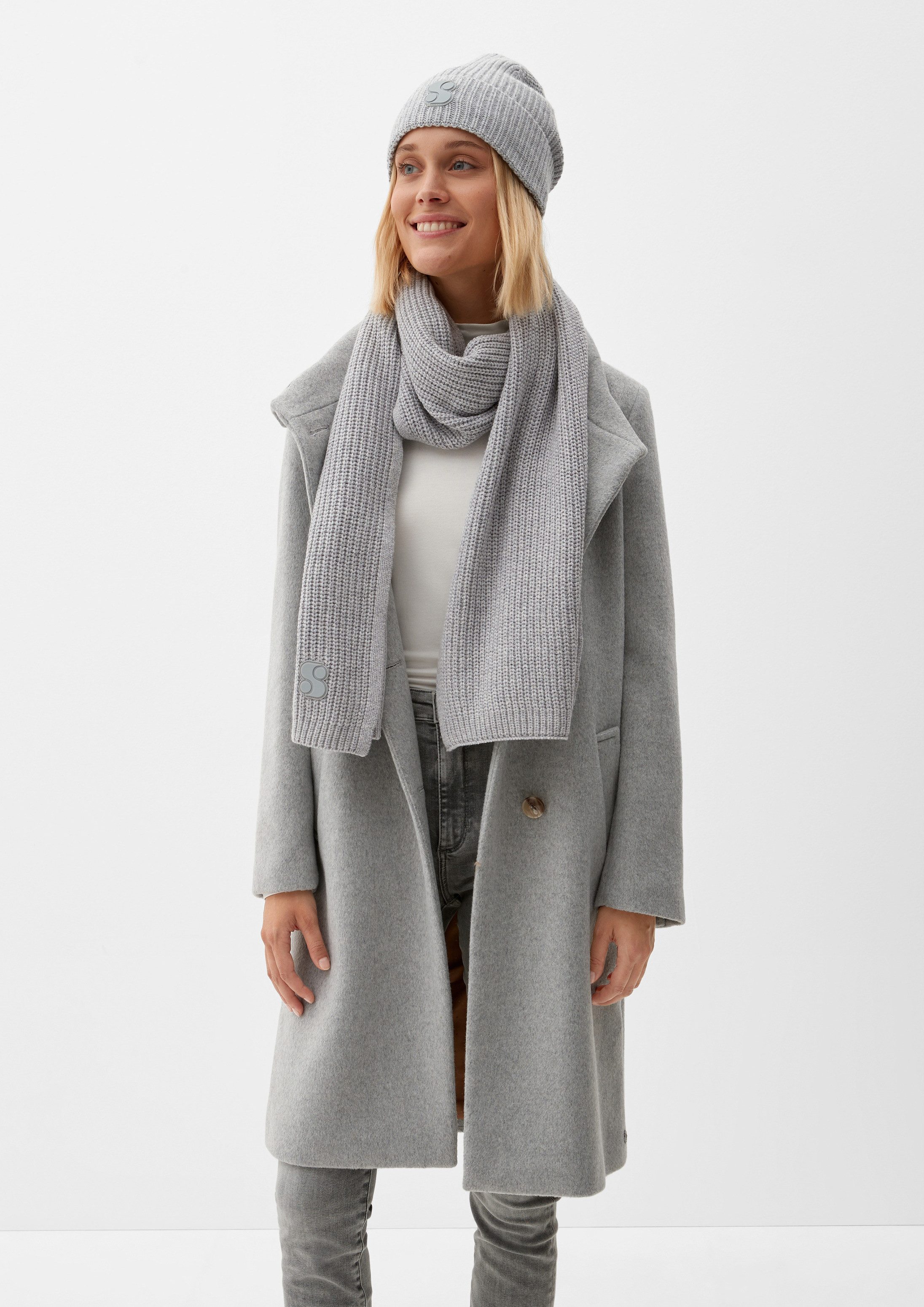 s.Oliver Schal Tuch, Strickschal aus Viskosemix