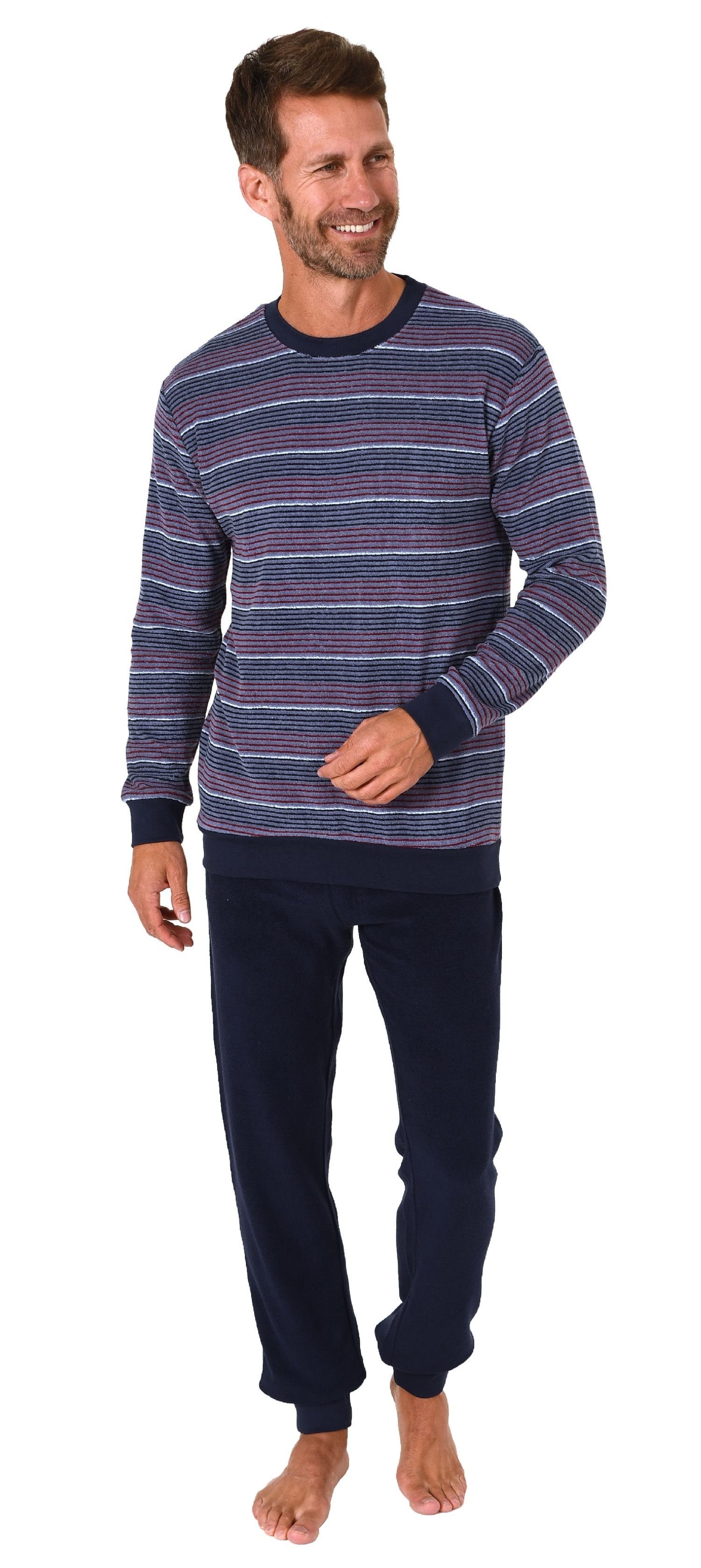 RELAX by Normann Pyjama Herren Frottee Schlafanzug lang mit Bündchen in Str günstig online kaufen