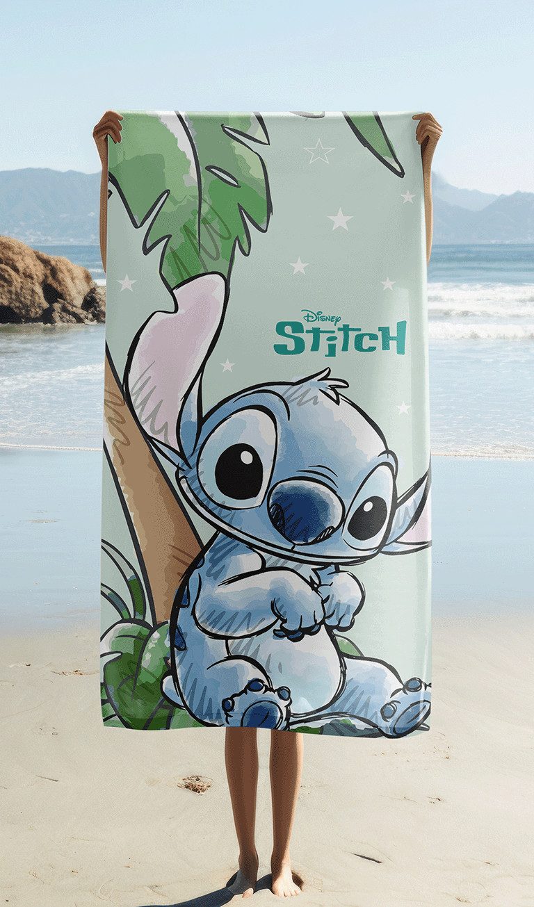 Lilo & Stitch Badetuch weiches Badetuch Größe: 70 x 140 cm, (1-St), 100% Polyester – Bild 2 von 2