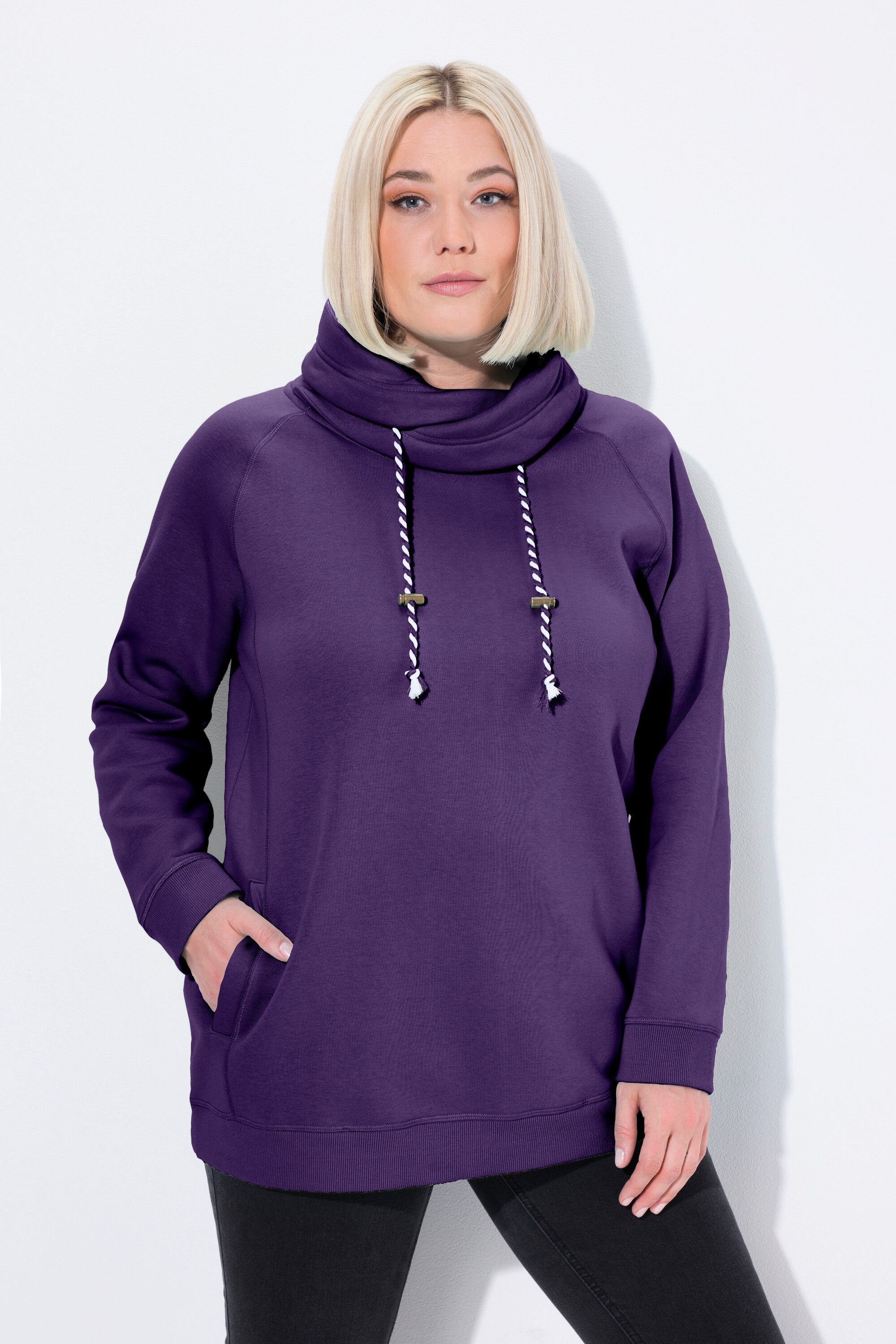 Ulla Popken Sweatshirt Bis 64 Sweatshirt mit Stehkragen Pullover günstig online kaufen
