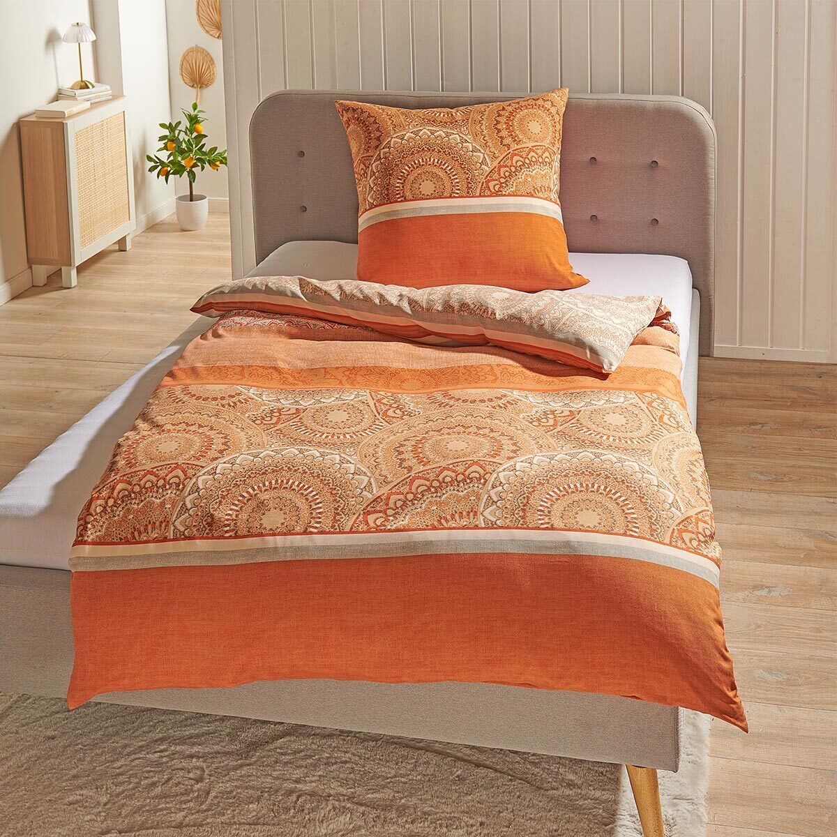 TRAUMSCHLAF Bettwäsche Karlsruhe orange, Mikrofaser, 3 günstig online kaufen