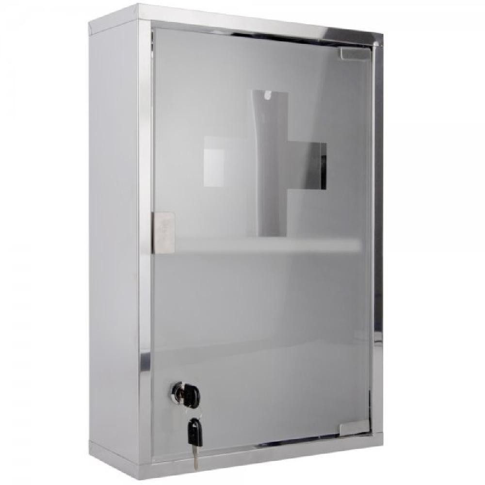 Present Time Hochschrank Medikamentenschrank Medicine Chrome (48x12x25cm)