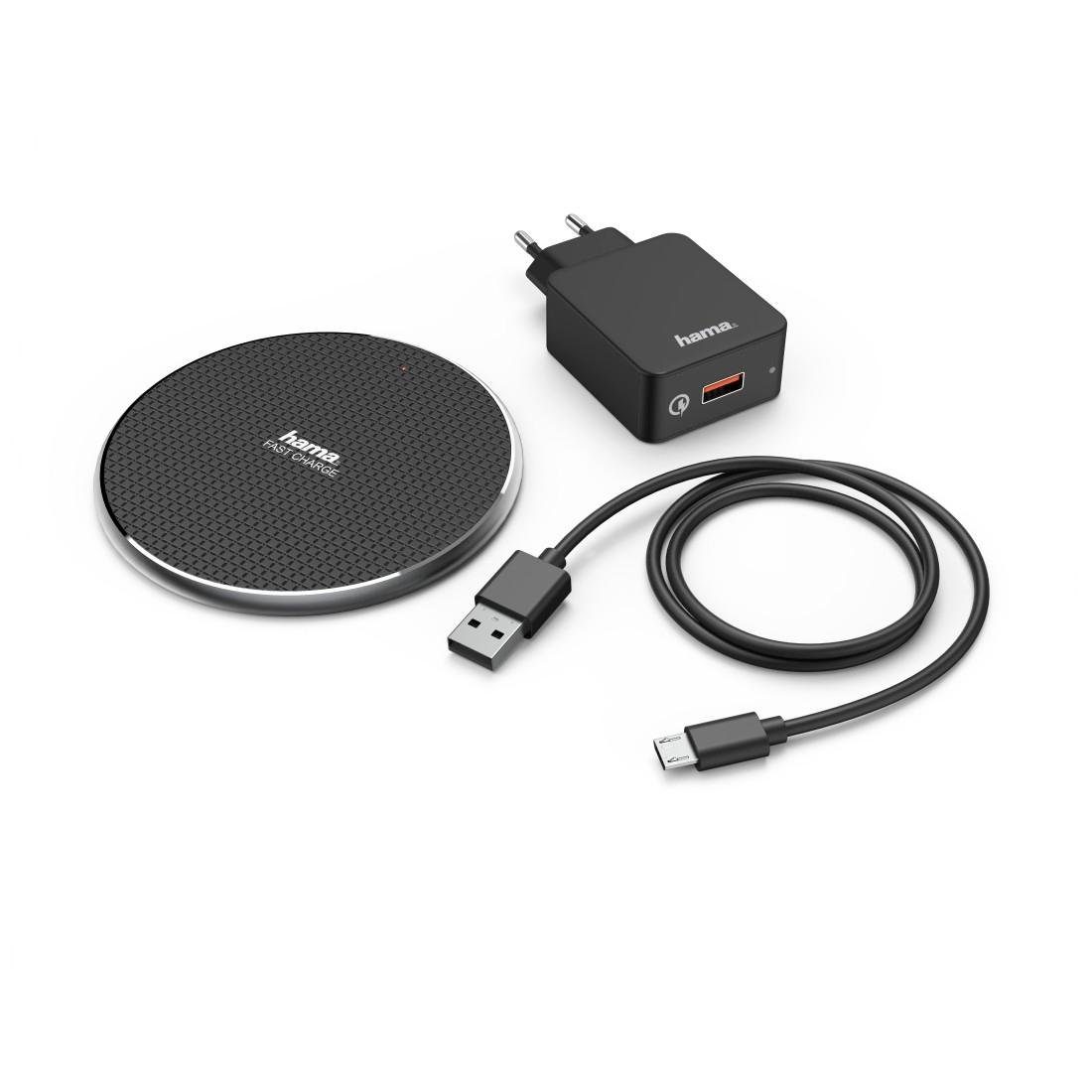 Hama »Set Induktions Ladegerät für kabelloses Laden, Quick Charge Qi Lader mit Schnellladegerät ...