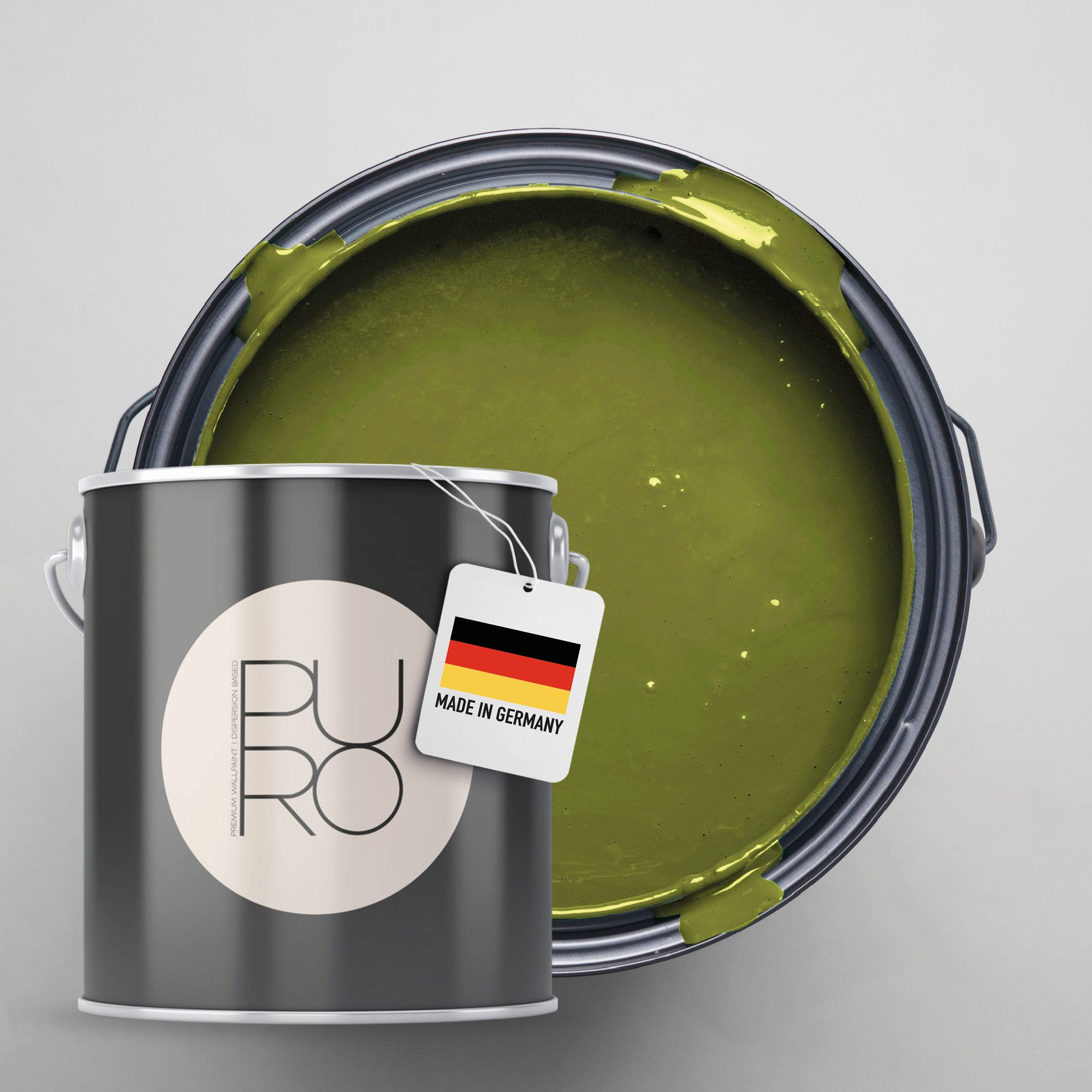 A.S. Création Wandfarbe Premium Innenwandfarbe PURO Tuchmatt gentle lime, ideal für Wohnzimmer, Schlafzimmer, Flur und Küche, Farbwelt Grün