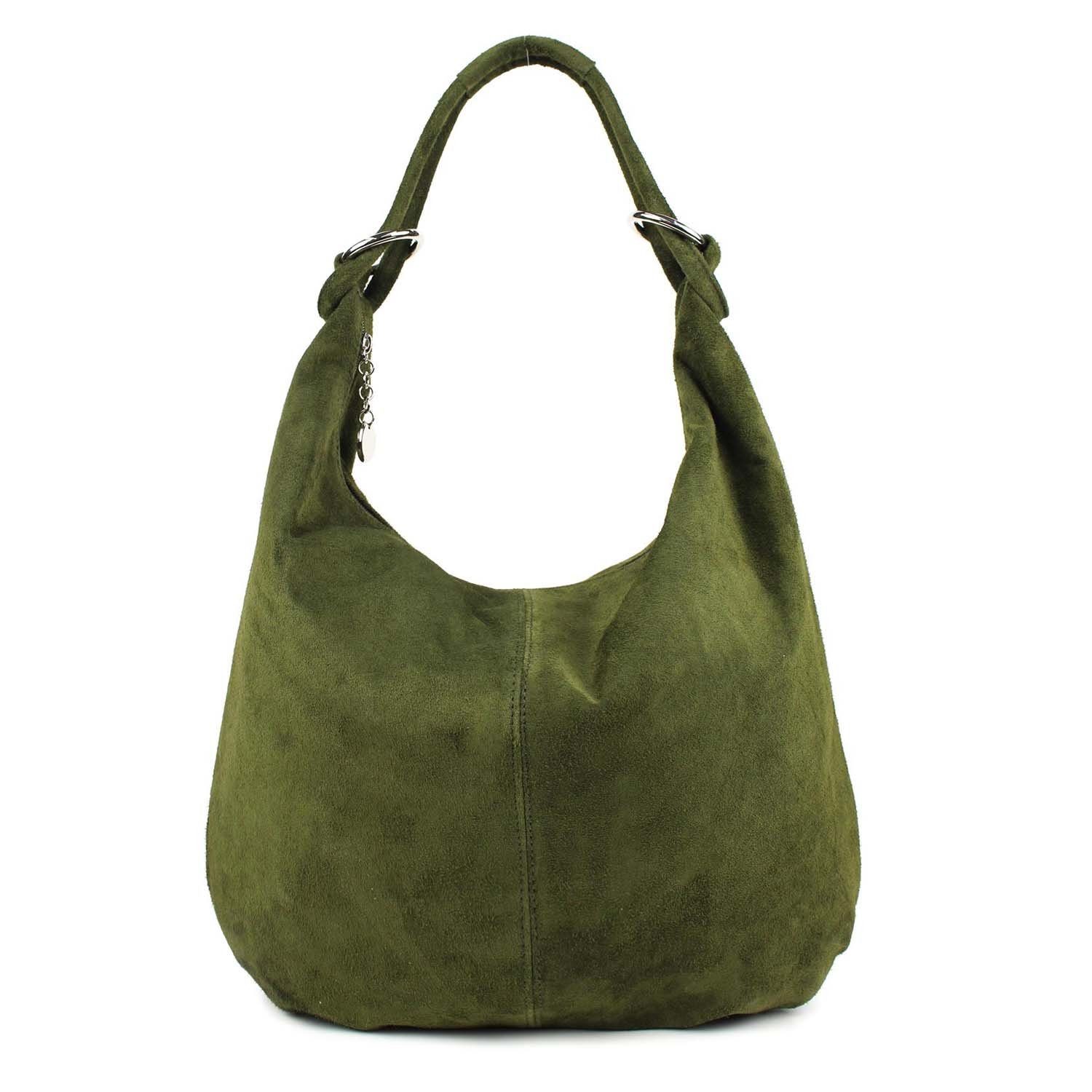 ITALYSHOP24 Schultertasche Made in Italy Damen Leder Tasche Schultertasche, ein Leichtgewicht, als Handtasche, Henkeltasche tragbar