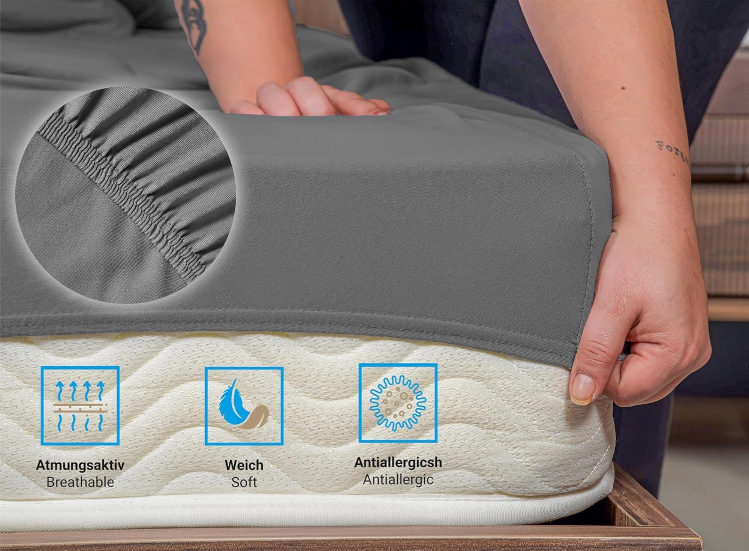 Sweet Home World Spannbettlaken Spannbettlaken 90x200cm 100% Baumwolle alle Betten bis 25 cm