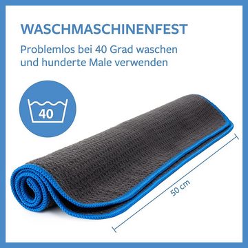 CARBIGO Mikrofaser Tücher Glasflächen reinigen, Trockentuch 320 GSM Mikrofasertuch (80% Polyester,20% Polyamide, 50x40 cm, 2-tlg., Streifenfreie Reinigung von Glasflächen, Spiegel, Scheiben)