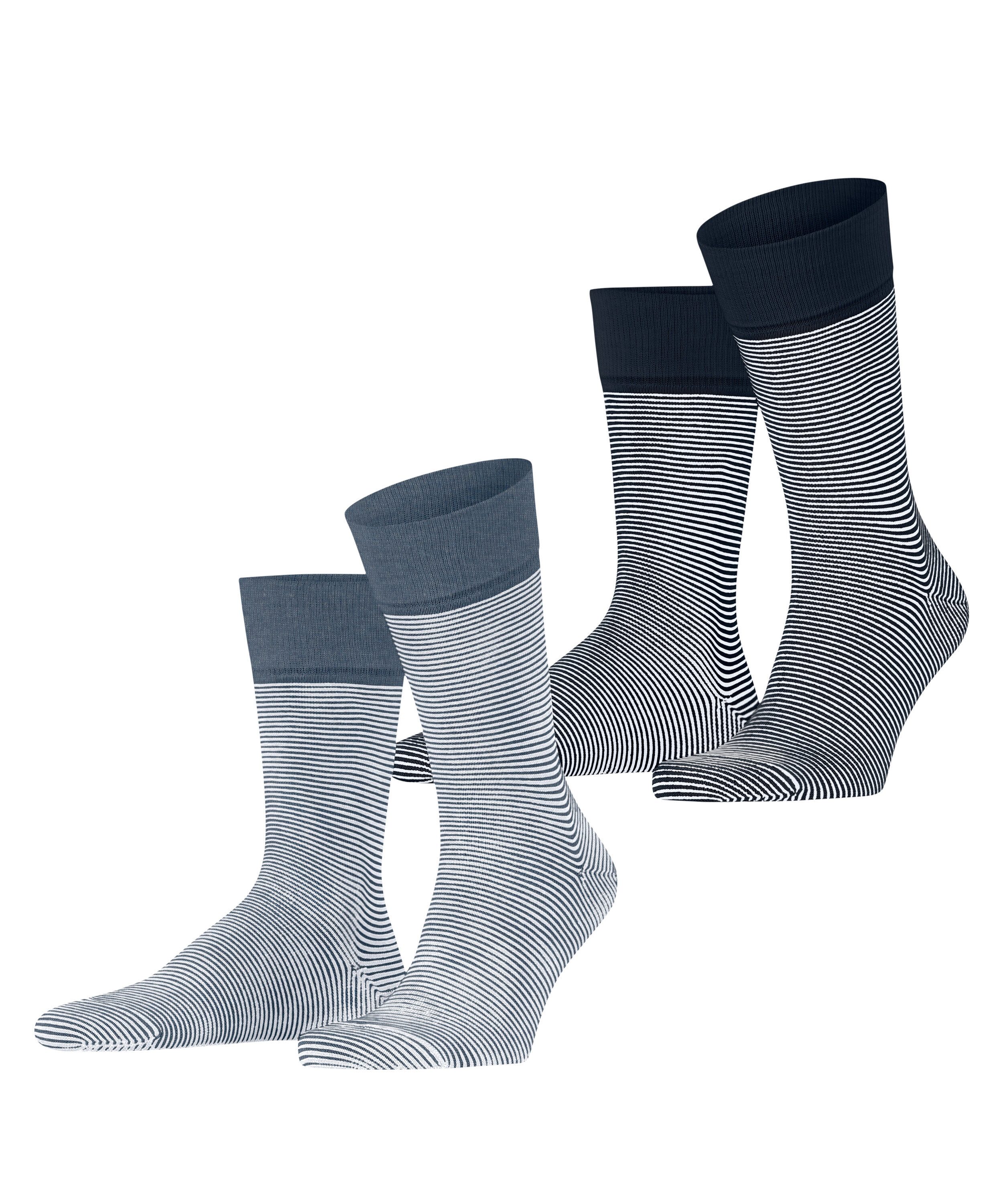 Esprit Socken Esprit Allover Stripe 2-Pack Herren (2-Paar) mit feinen Streifenmuster
