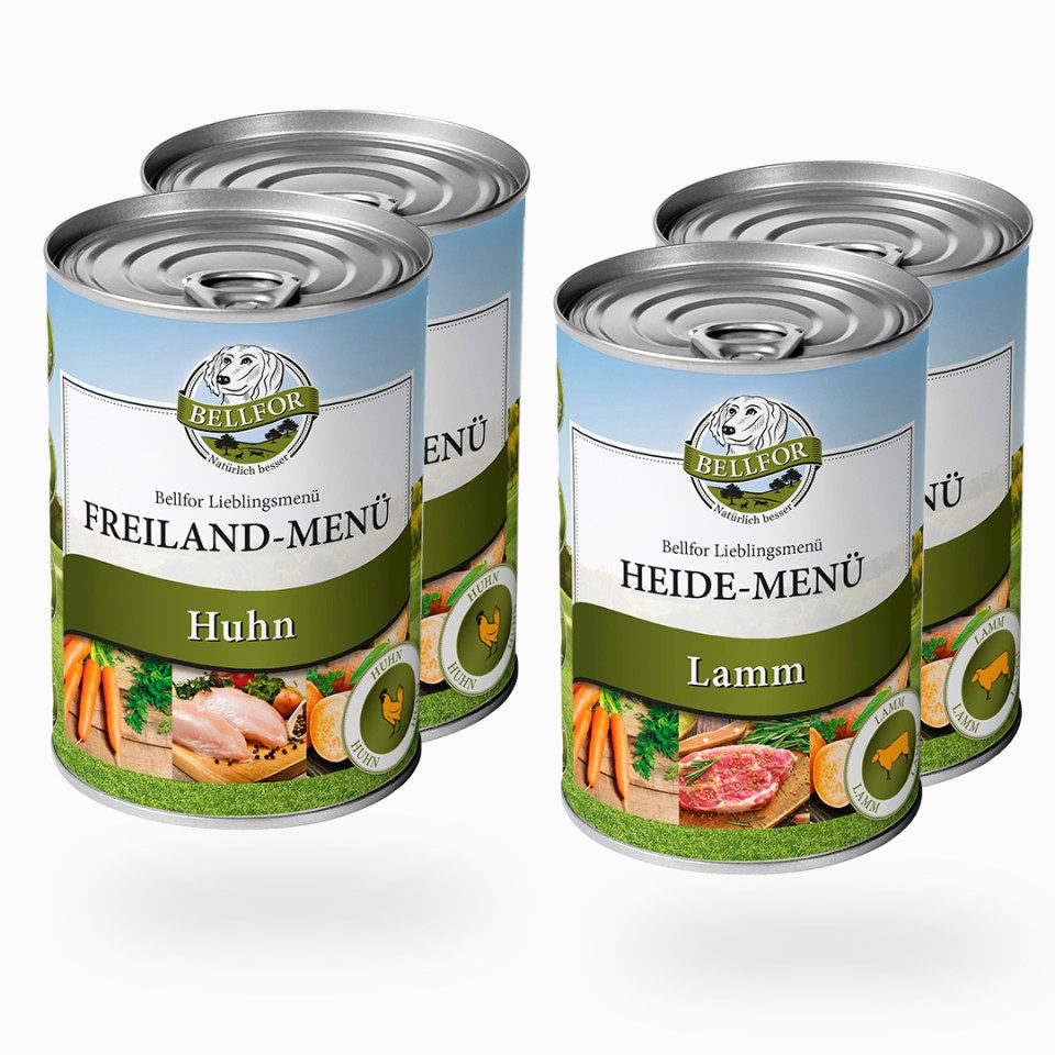 Bellfor Bellfor Starter-Paket Hundefutter Nass mit Huhn und Lamm - Freiland-Me, für: Hunde