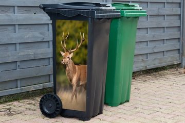 MuchoWow Wandsticker Tiere - Hirsche - Geweihe - Waldtiere - Natur (1 St), Mülleimer-aufkleber, Mülltonne, Sticker, Container, Abfalbehälter