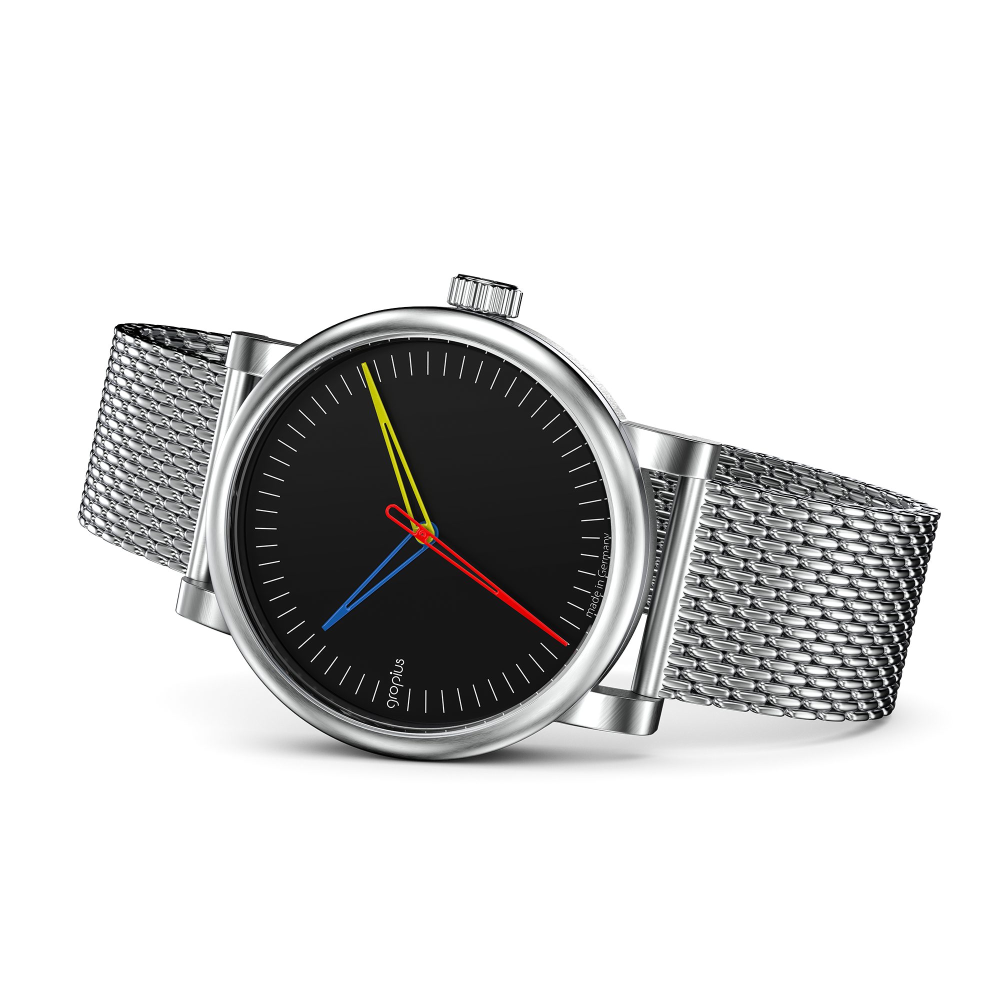 Walter Gropius Automatikuhr Made in Germany, Saphirglas, Atrium Automatik - WGA 801-05M, Designeruhr, Edelstahlband mit Easy-Release System, Edelstahlgehäuse