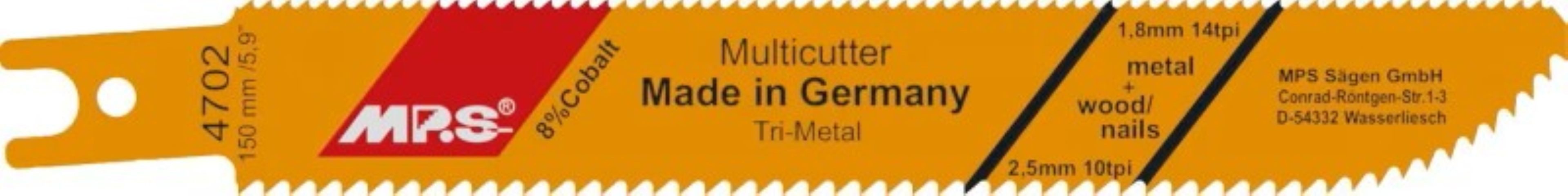 MPS Sägeblatt, MPS Tri-Metall-Säbelsägeblatt