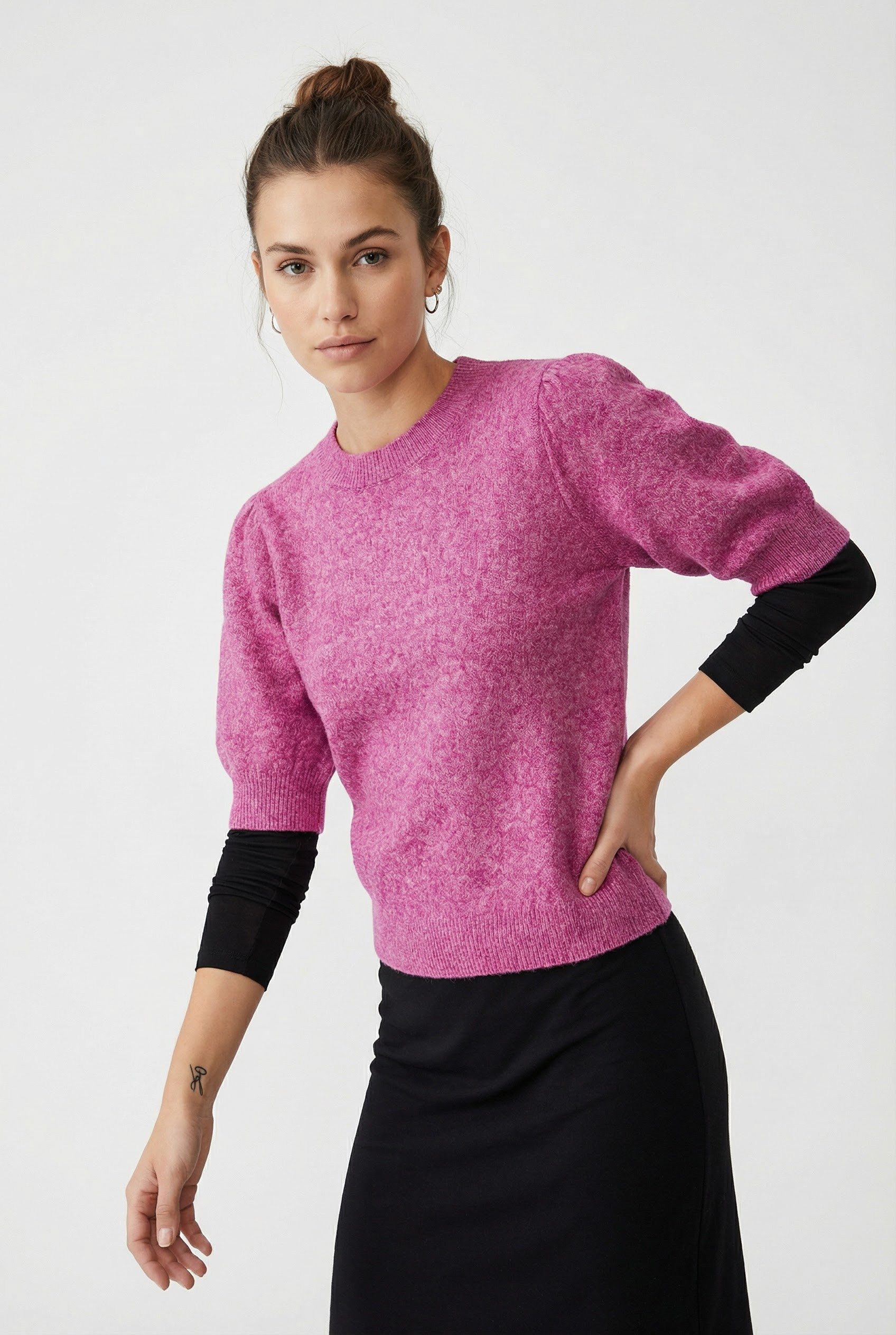 ONLY Strickpullover ONLRICA LIFE 2/4 PULLOVER KNT NOOS Materialmix