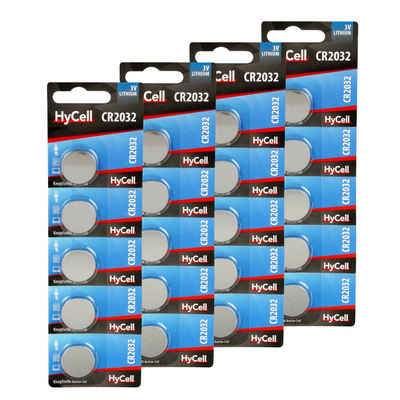 HyCell »20er Pack Lithium Knopfzellen CR2032 3V - Knopfbatterien - 20 Stück« Knopfzelle