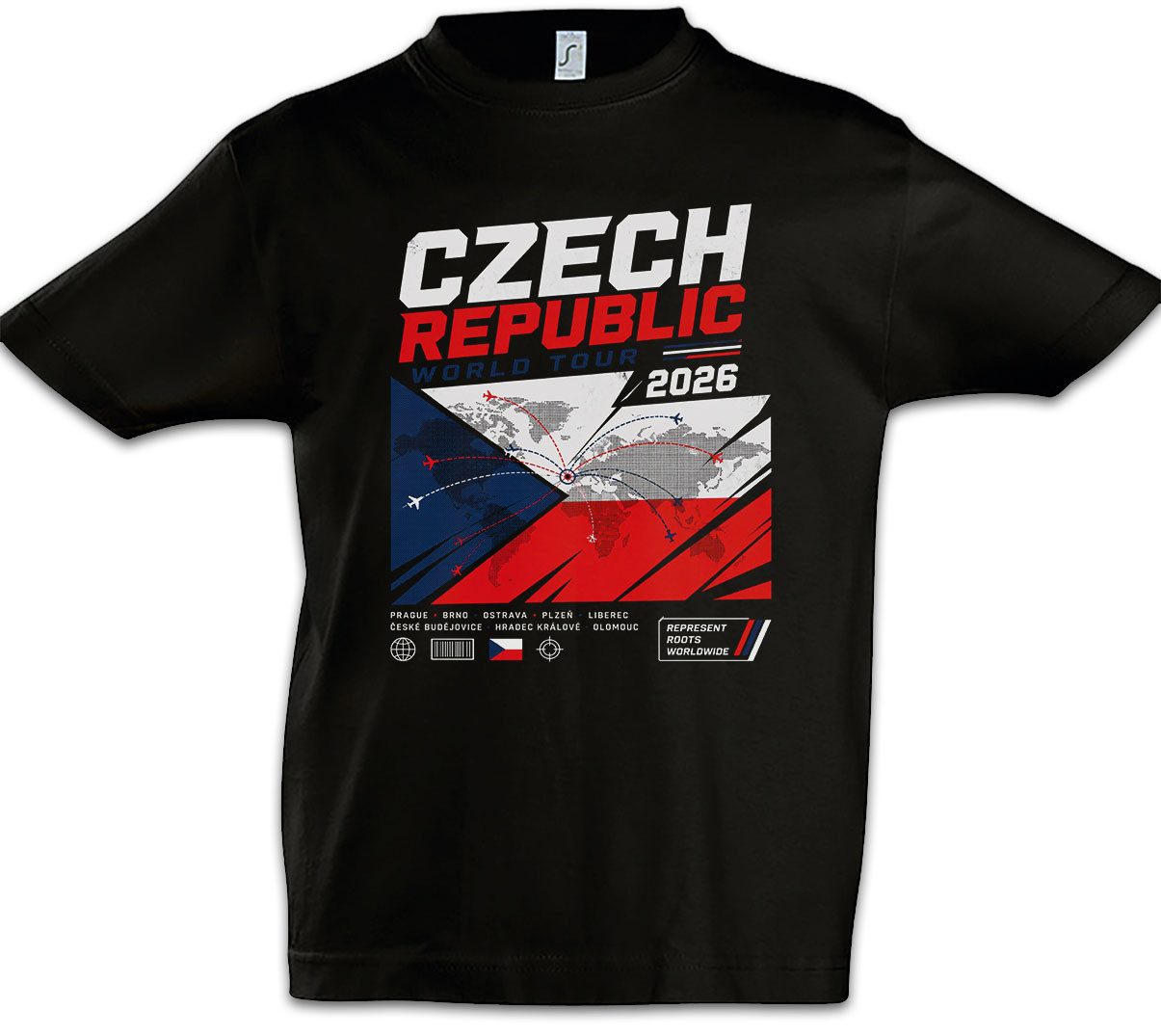 Urban Backwoods Print-Shirt Team Czech Republic 1 Kinder T-Shirt Tschechei Tschechoslowakei (1-tlg) Slowakei Fußball WM Soccer