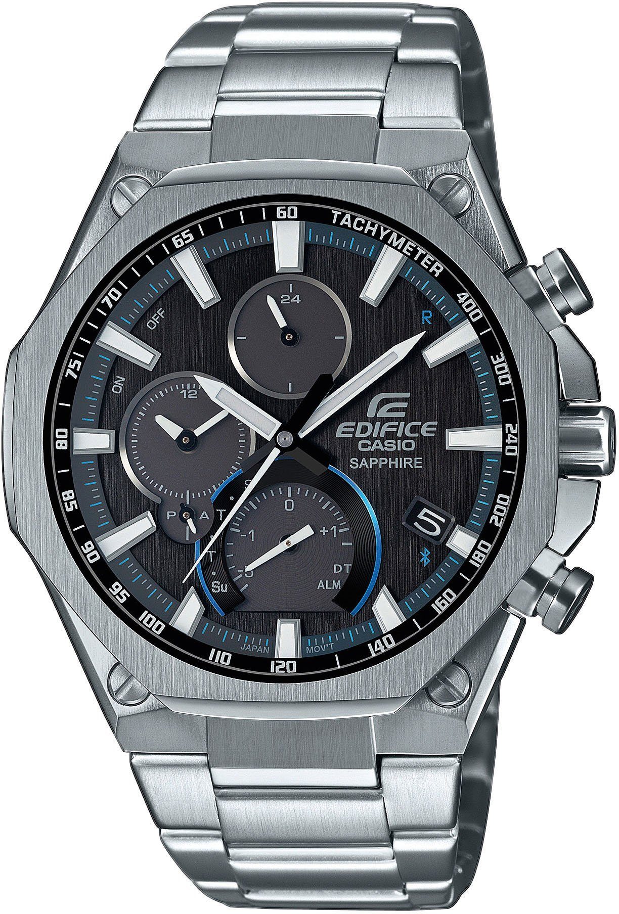 CASIO EDIFICE EQB-1100D Smartwatch, Solaruhr, Armbanduhr, Herrenuhr,Bluetooth, Edelstahlarmband,Saphirglas silberfarben