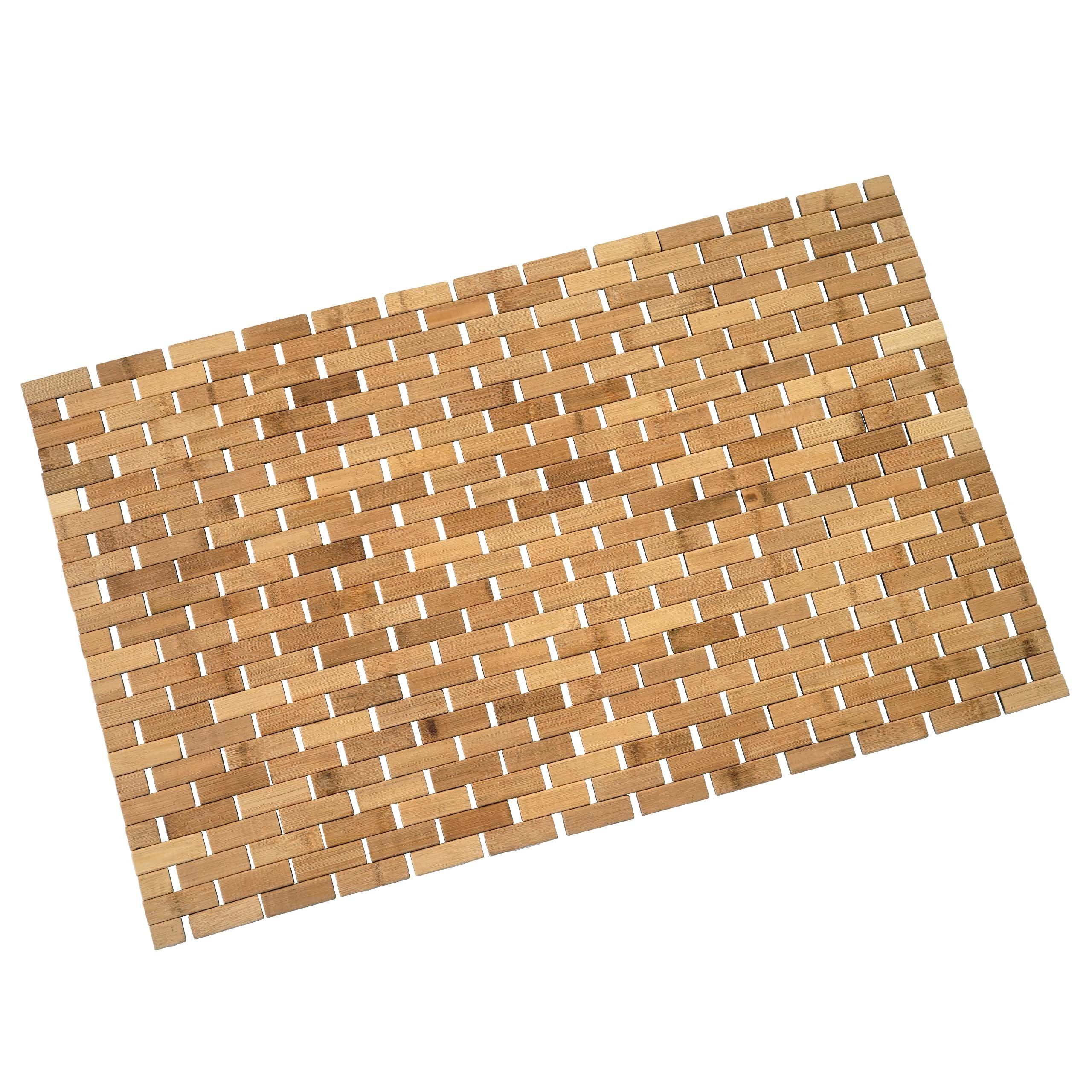 MCW Badematte MCW-B18-M, Höhe 1 mm, Rutschfest, Bambus, Rechteck, Rutschfest, Pflegeleicht
