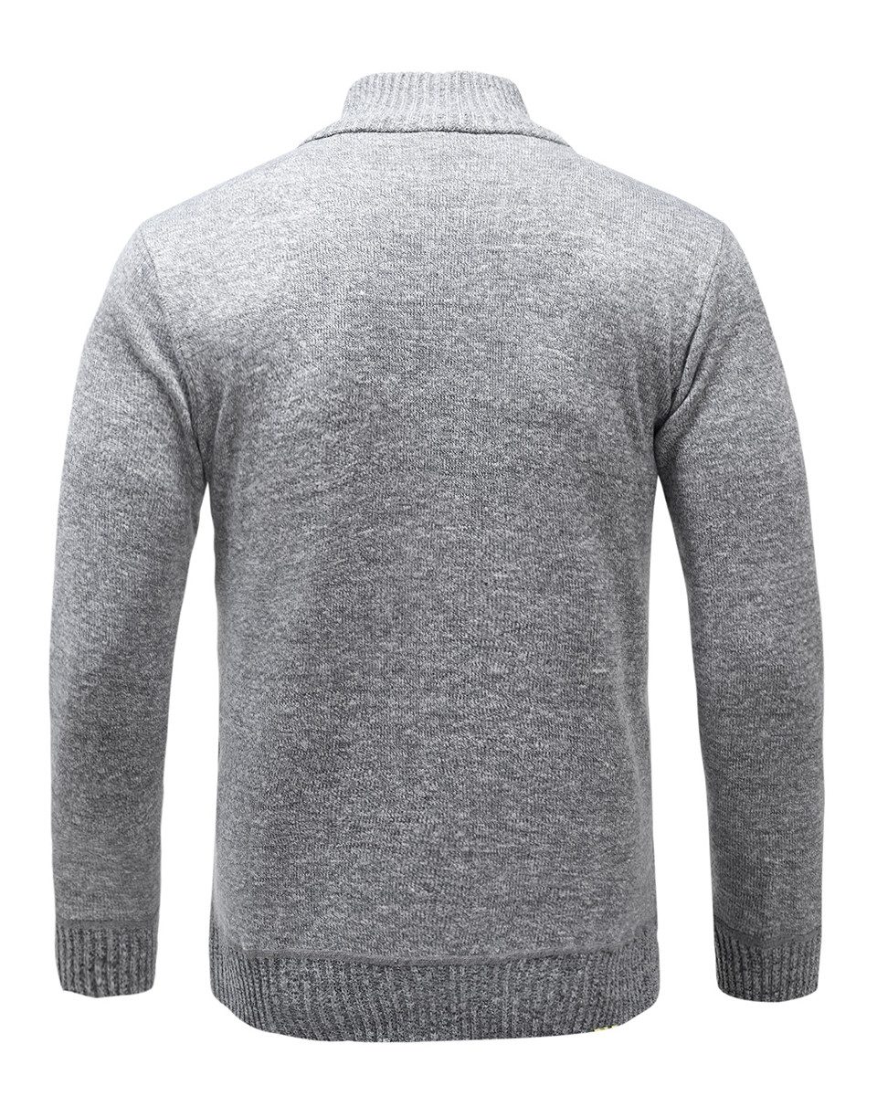 Allthemen Strickjacke mit Reißverschluss Cardigan Stehkragen Pullover Casual