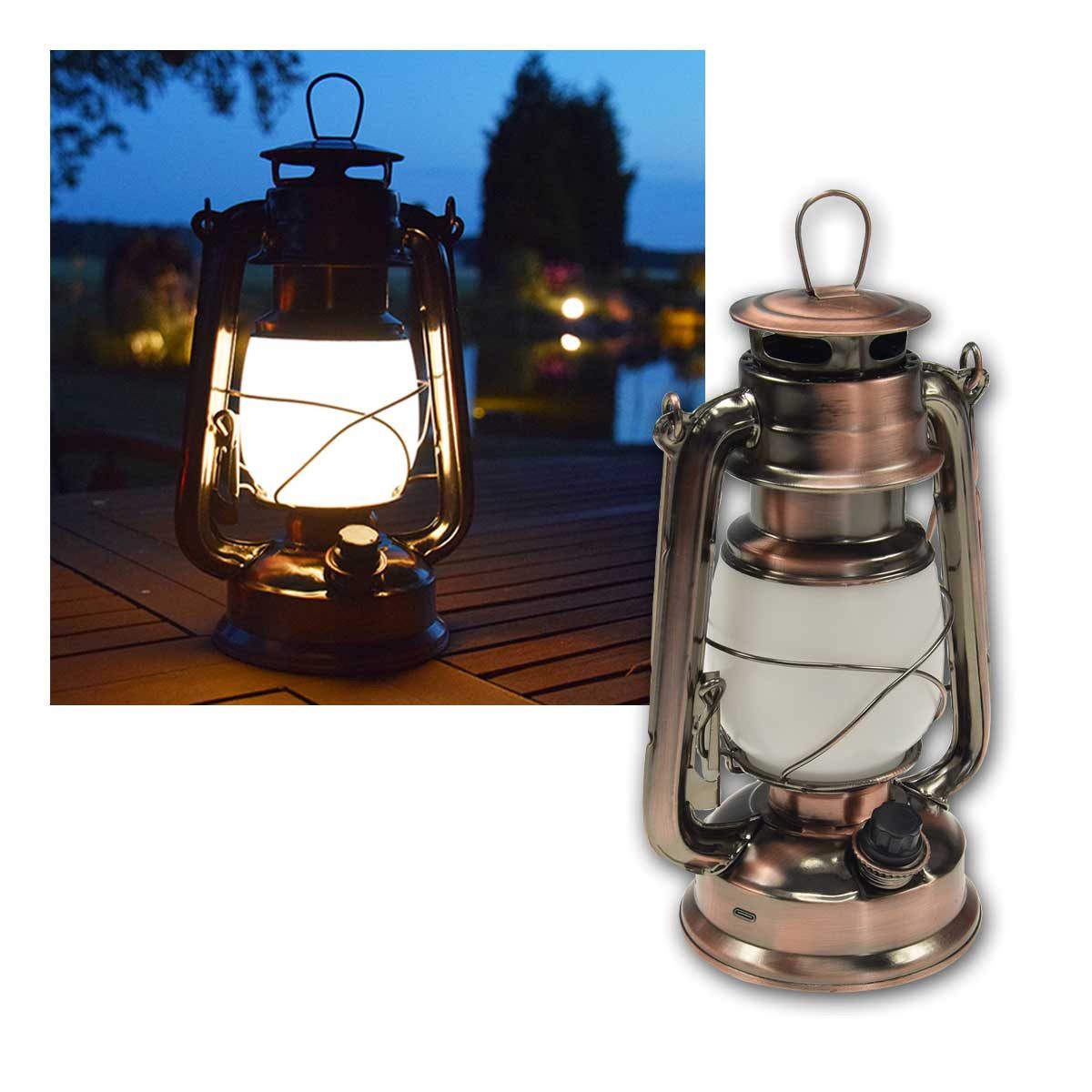 ChiliTec LED Laterne LED Camping Laterne "CT-Copper Pro" warmweiß dimmb, warmweiß