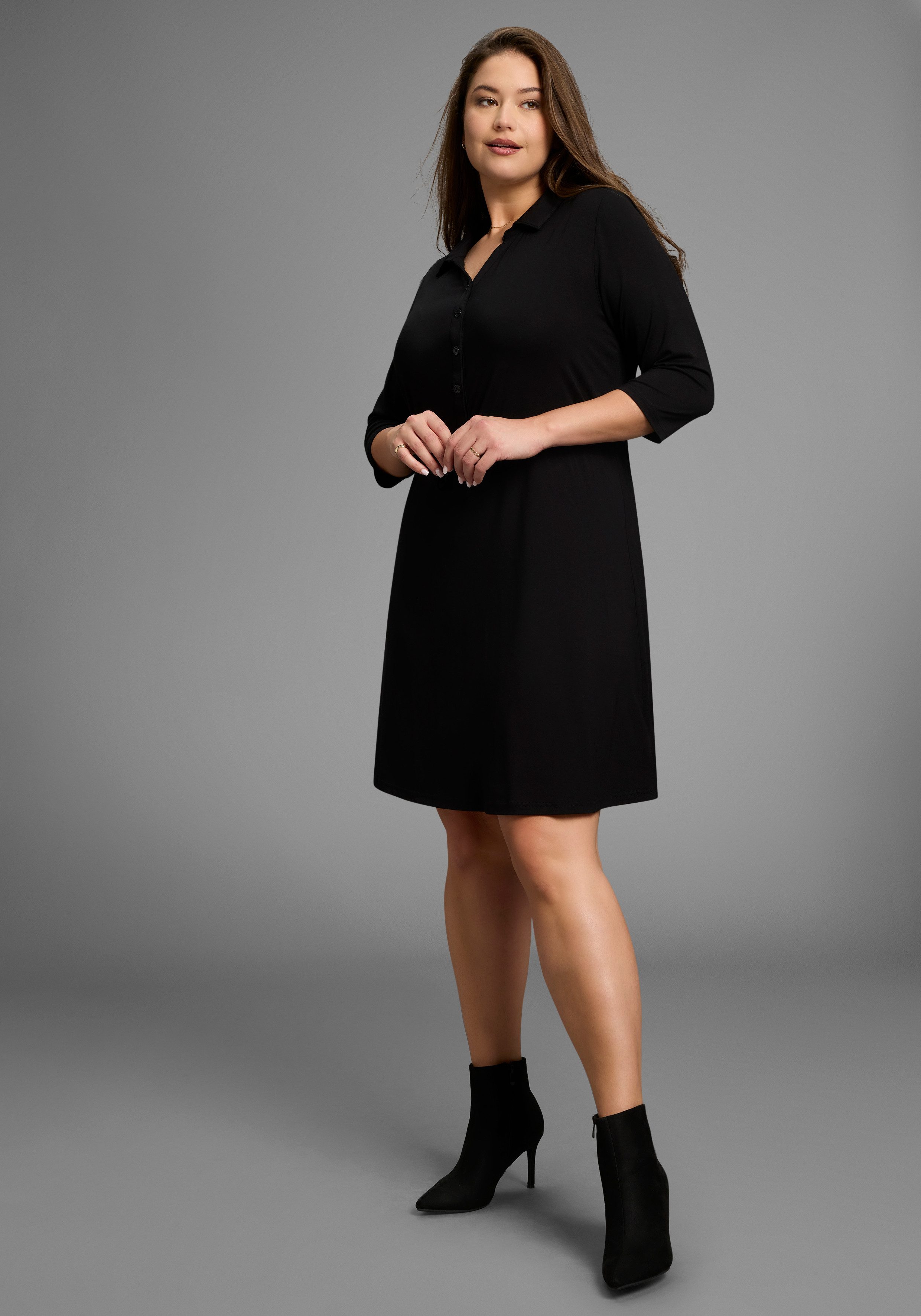 Laura Scott CURVE Jerseykleid mit Polo-Kragen günstig online kaufen