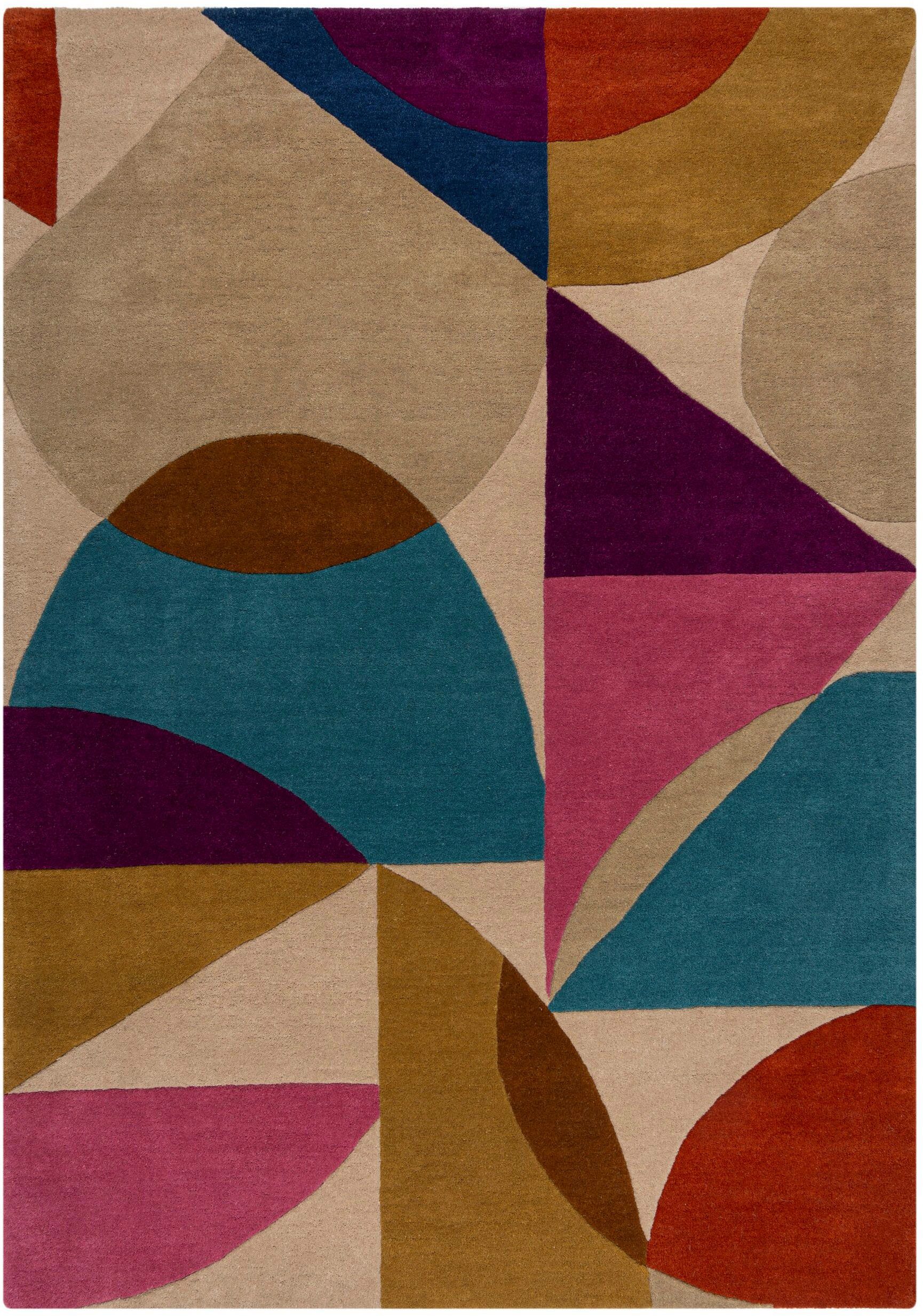 FLAIR RUGS Wollteppich Oblix mehrfarbig, rechteckig, Höhe: 12 mm, mit geometrischem Design