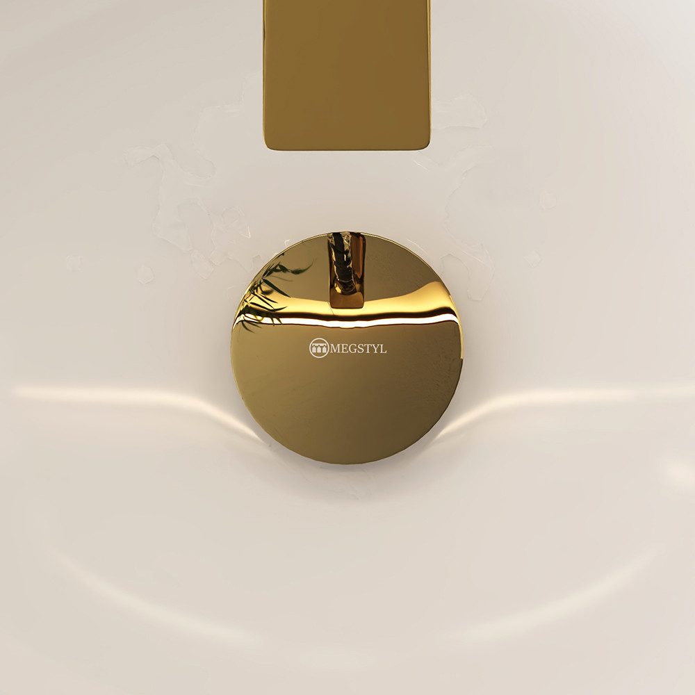 Lomadox Ablaufgarnitur FAUCET-140 Edelstahl Click-Clack Ablaufventil in Goldfarben, glänzend – Bild 2 von 5
