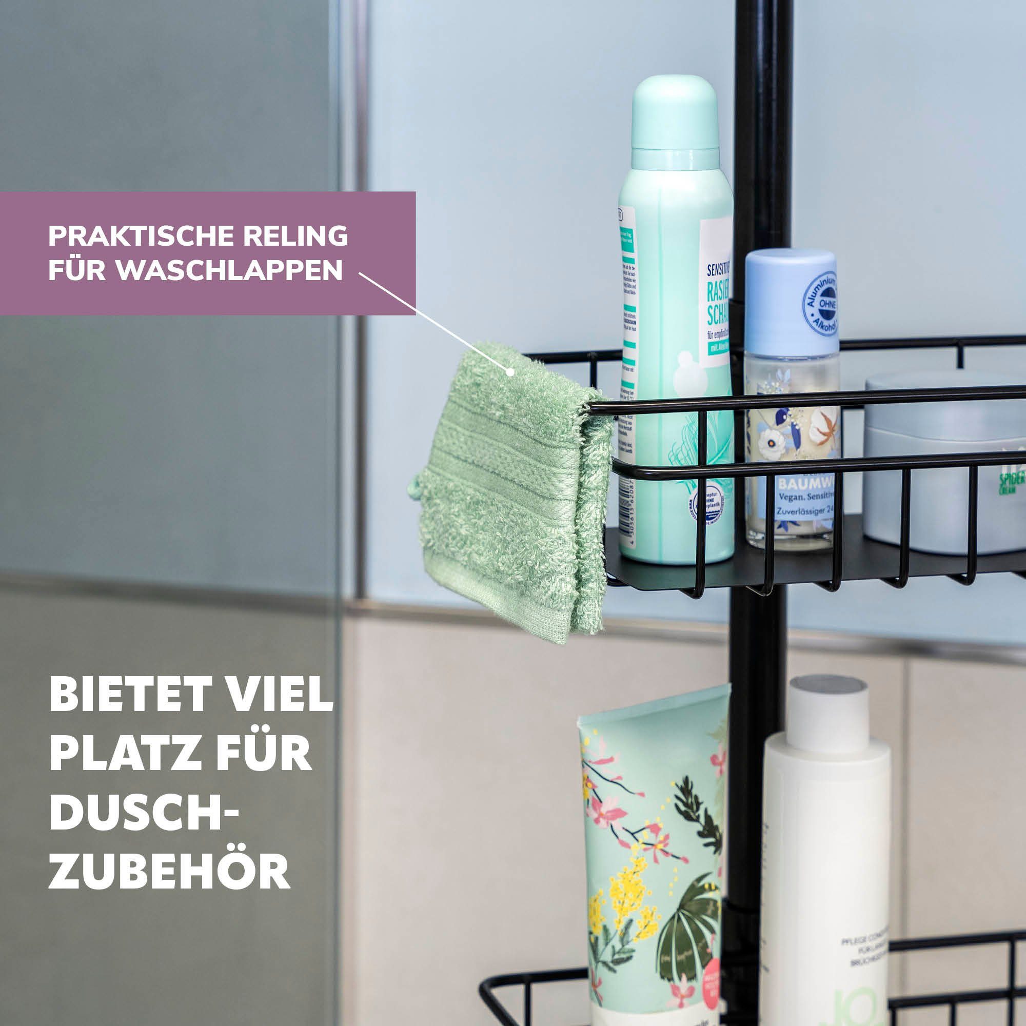 bremermann Teleskopregal Teleskop-Badregal, 4 Körbe Duschregal bis max. ca. 290 cm