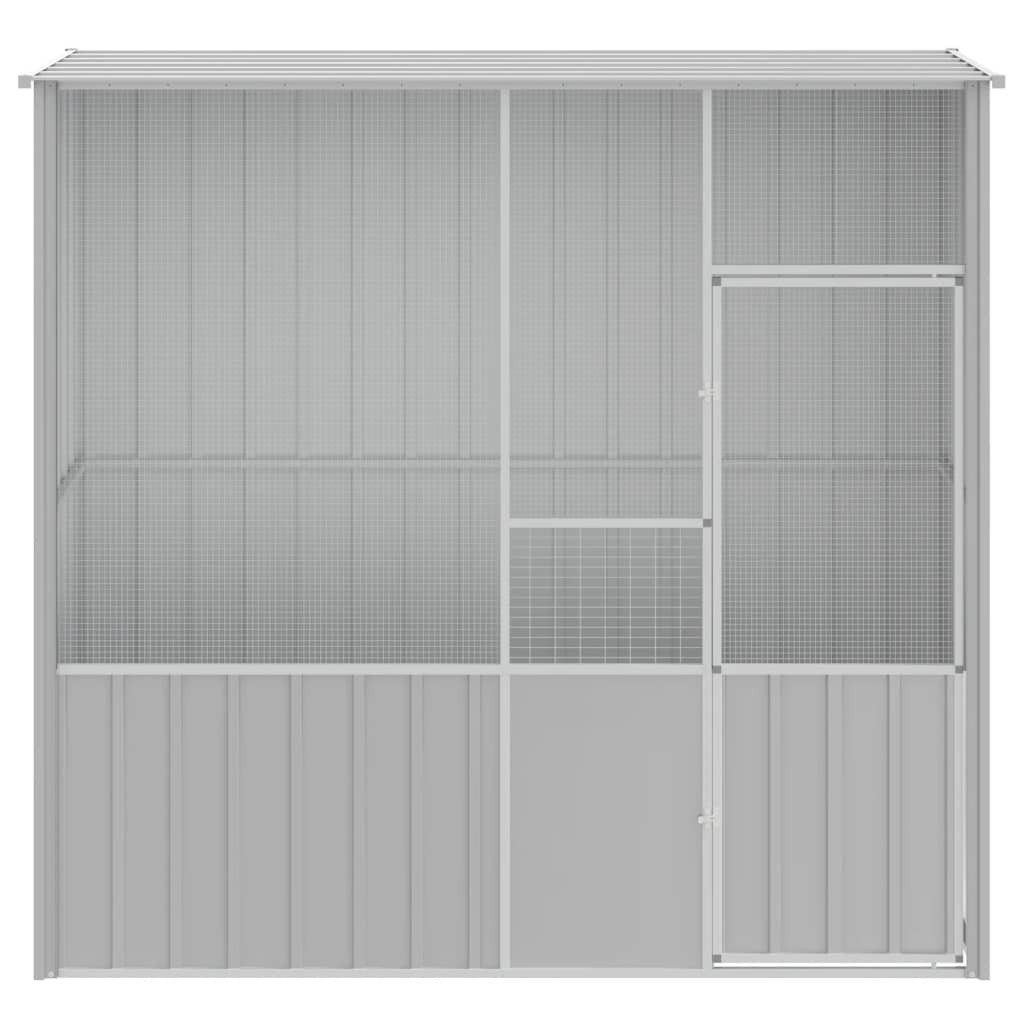 vidaXL Voliere, Grau 215x78x200 cm Verzinkter Stahl
