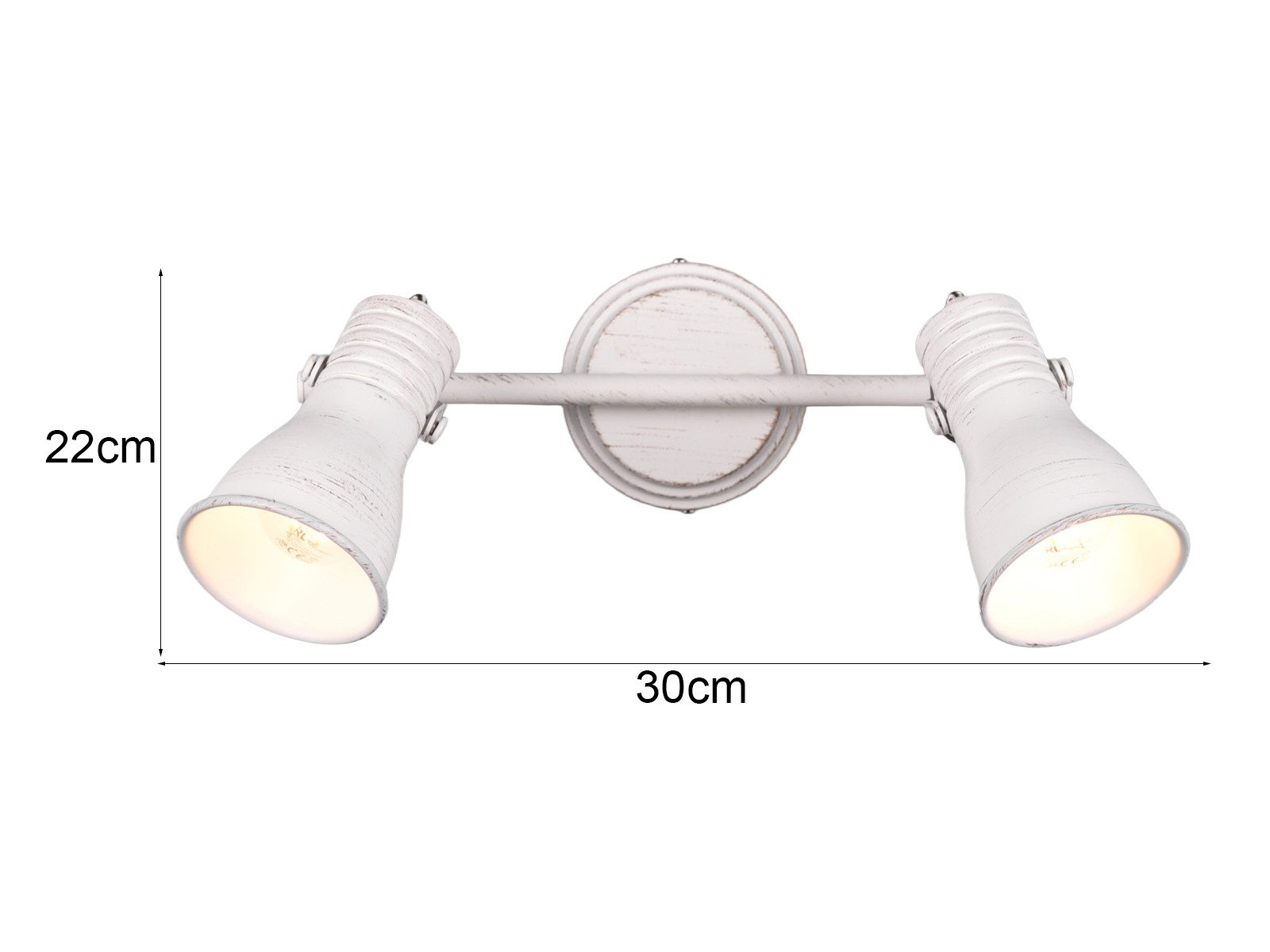 TRIO Leuchten LED Deckenstrahler, Dimmfunktion, extern dimmbar, LED wechselbar, warmweiß, Decken-Lampe Industrie-Design über-n Esstisch 2-flammig, Breite 30cm