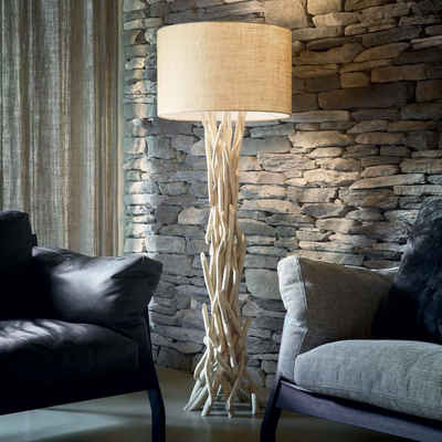 click-licht Stehlampe Stehleuchte Driftwood aus Holz in Hellbraun E27, keine Angabe, Leuchtmittel enthalten: Nein, warmweiss, Stehlampe, Standlampe