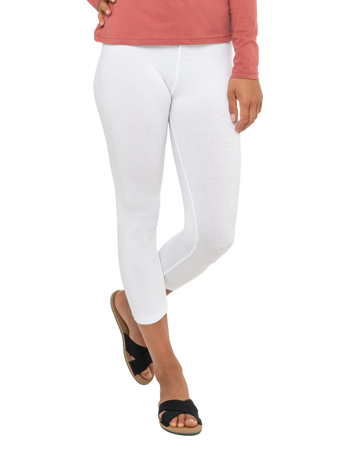 celodoro 3/4-Leggings Damen Leggings (3/4 Capri) Stretch-Jersey Hose aus Baumwolle