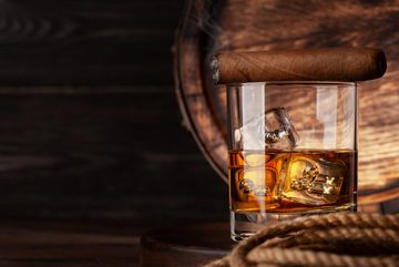 Lasernauten Whiskyglas Whisky Set mit 2 Gläsern, Glaskaraffe und 8 Whiskysteinen in Holzbox, 12-teilig
