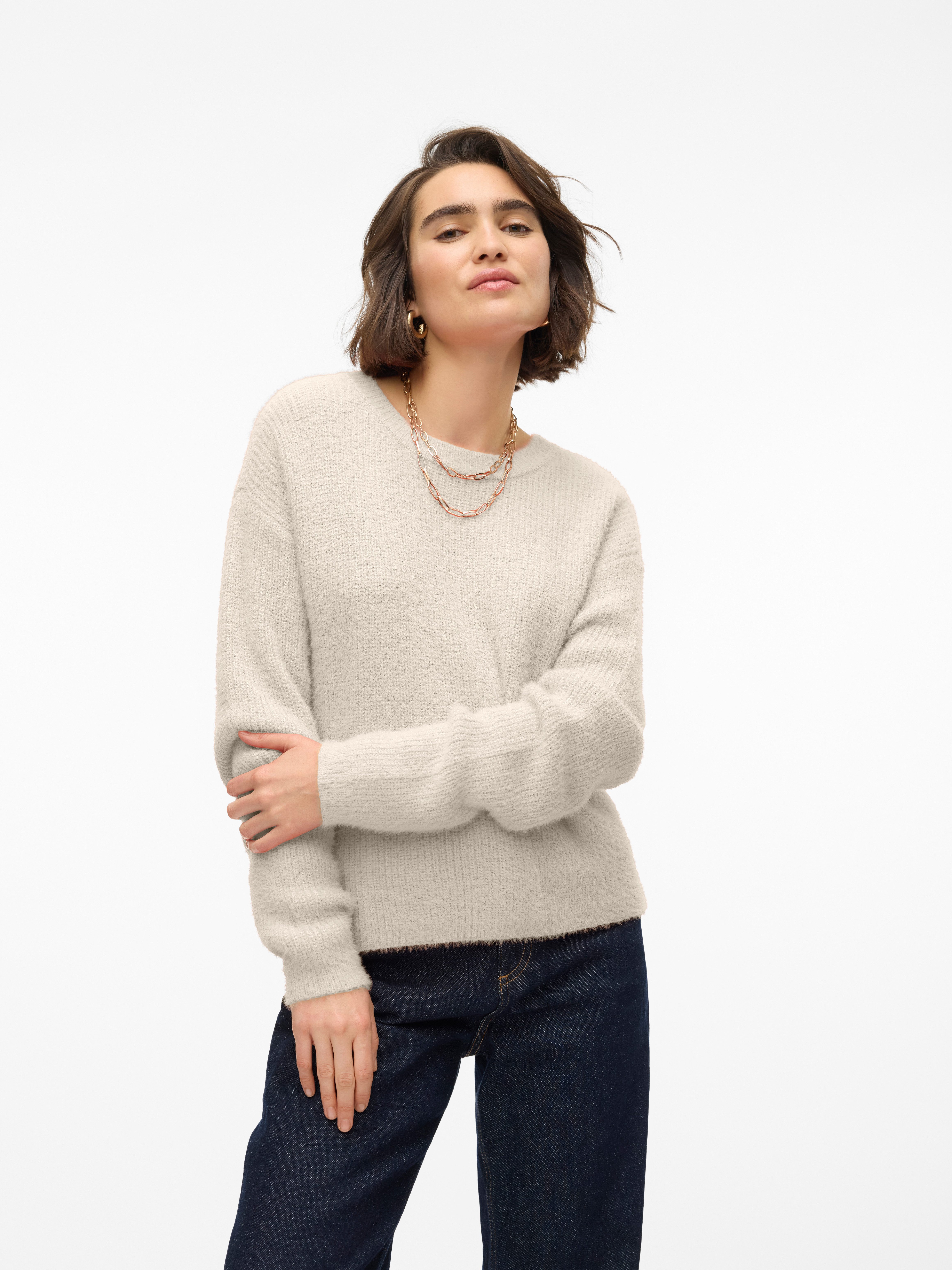 Vero Moda Strickpullover VMPUFF LS O-NECK PULLOVER BOO günstig online kaufen