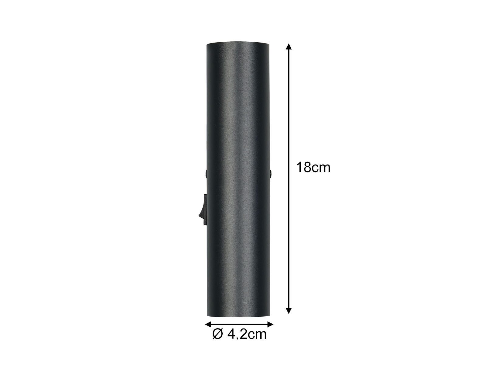Reality Leuchten LED Wandleuchte Up and Down mit Schalter, Höhe 18cm, Leuchtmittel dimmbar, LED wechselbar, Warmweiß, indirekt-e Wand-Beleuchtung innen, Wandlampe Bett & Nachttischlampe
