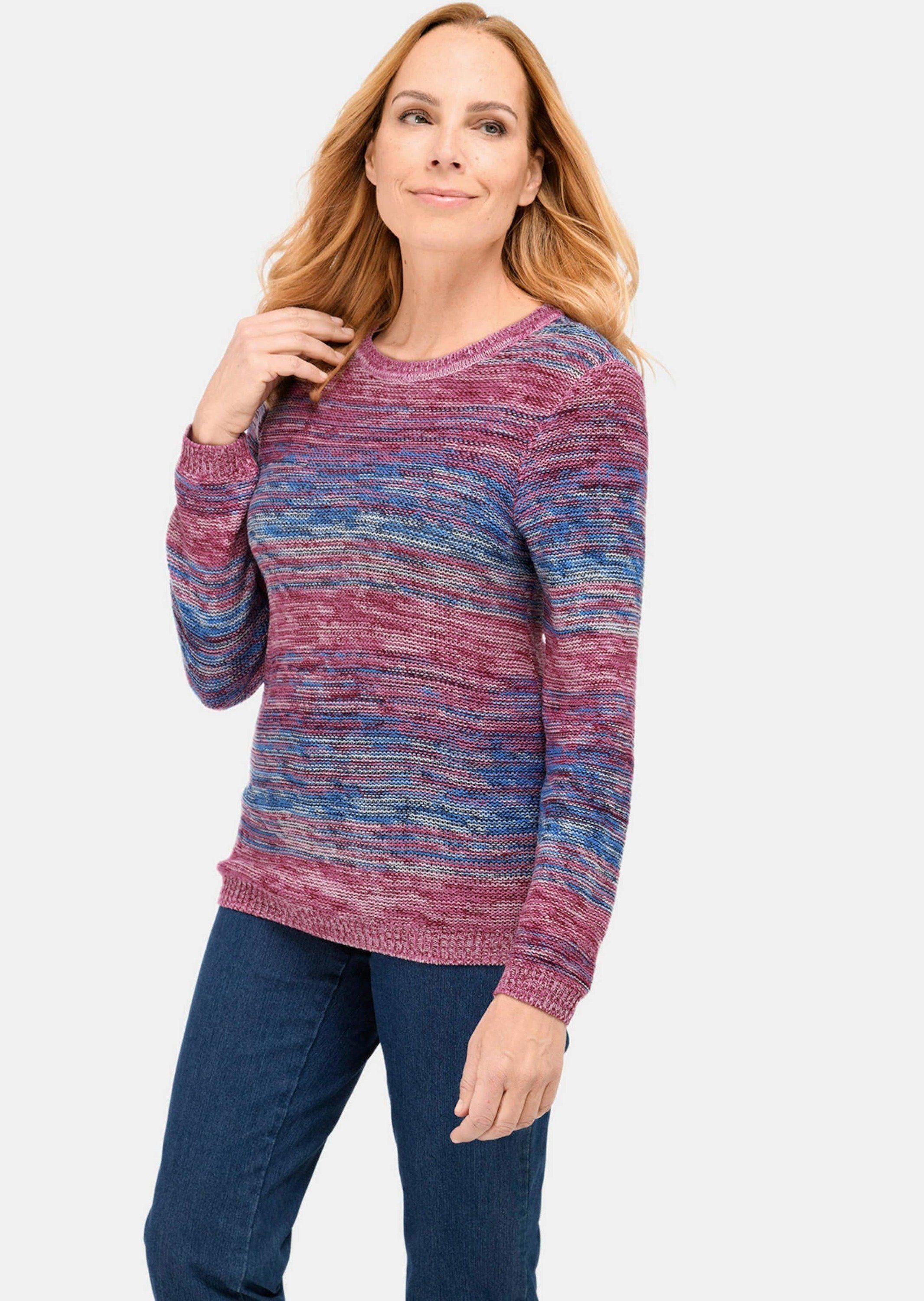 Farbverlauf mit Strickpullover GOLDNER erfrischendem / Multicolor-Pullover cyclam gemustert