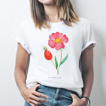 Mr. & Mrs. Panda T-Shirt Hagebutte - Weiß - Geschenk, Schlafshirt, Garten, Blumen, Frauen, Leb (1-tlg)