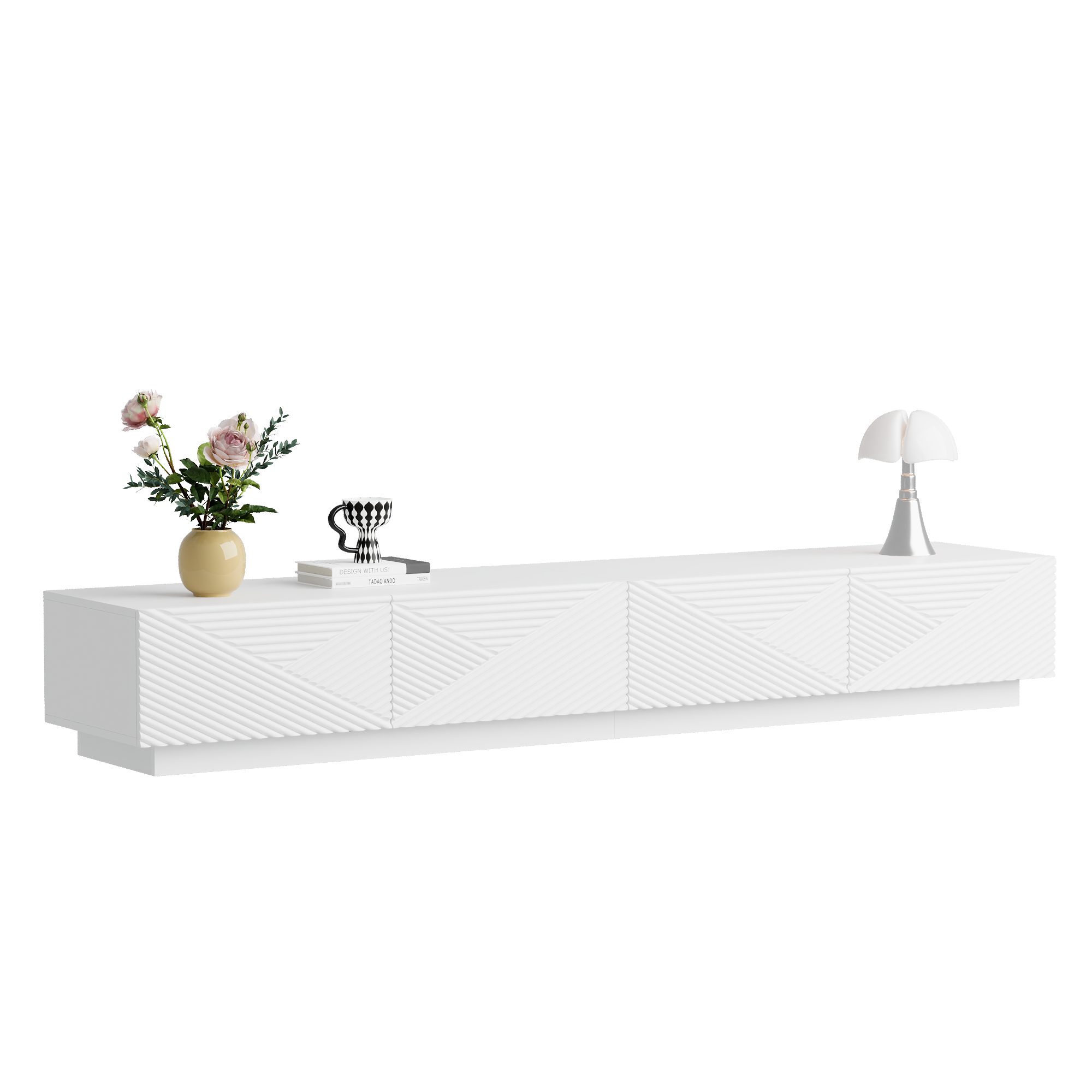 FUFU&GAGA TV-Schrank TV-Lowboard mit Klapptüren & Hydraulikstangen, Weiß,MD günstig online kaufen