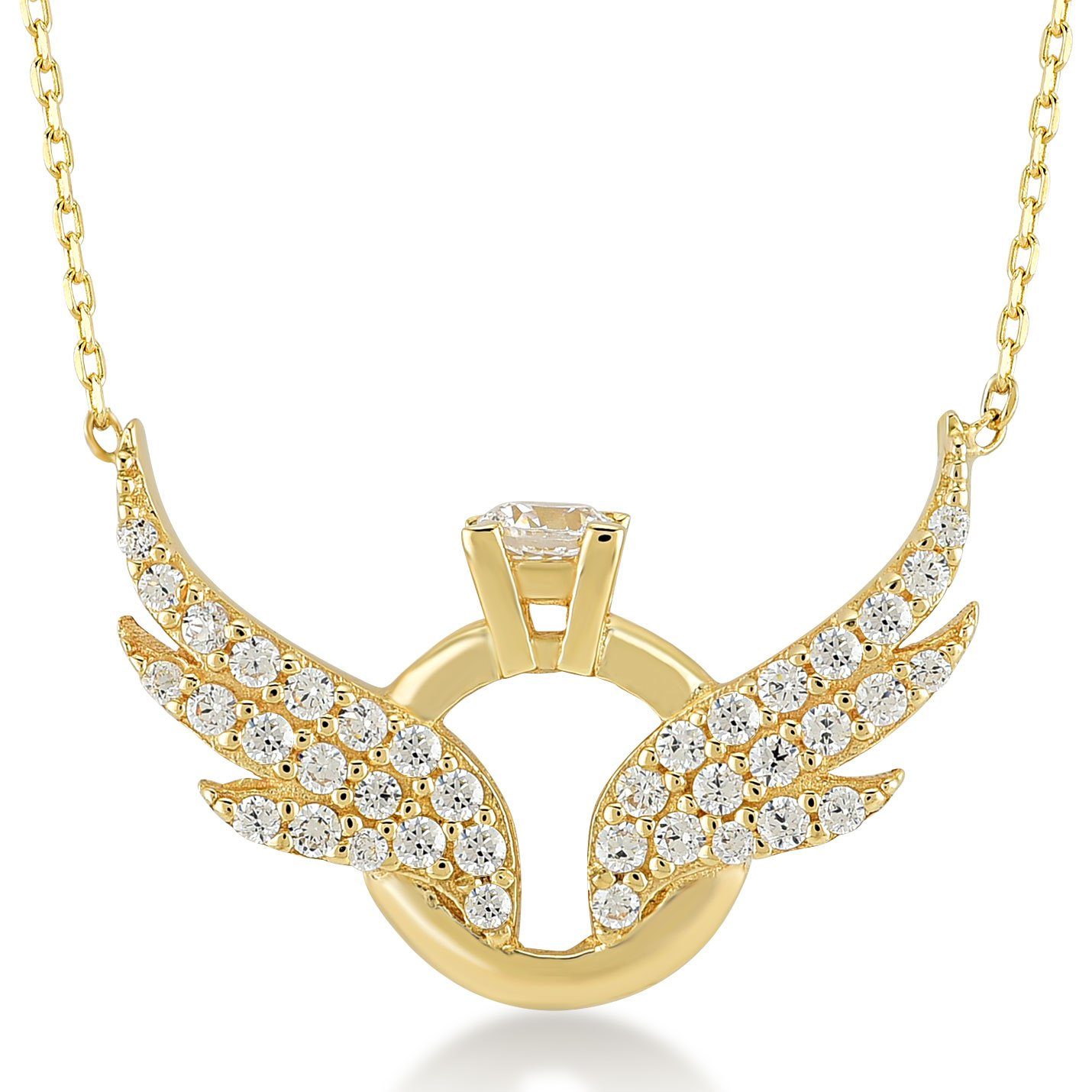 Gelin Goldkette Damen Halskette aus 14 Karat - 585 Echt Gelbgold  (inkl.Schmuckbox)