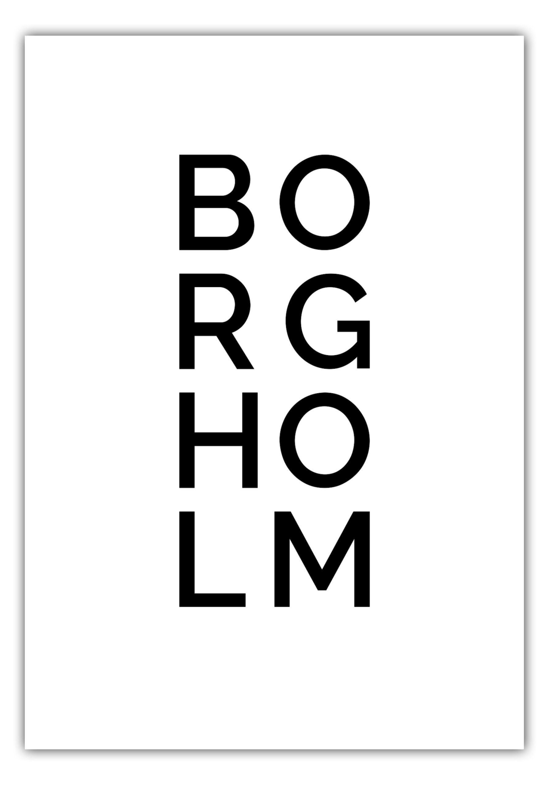 NORDIC WORDS Poster Stadt BORGHOLM