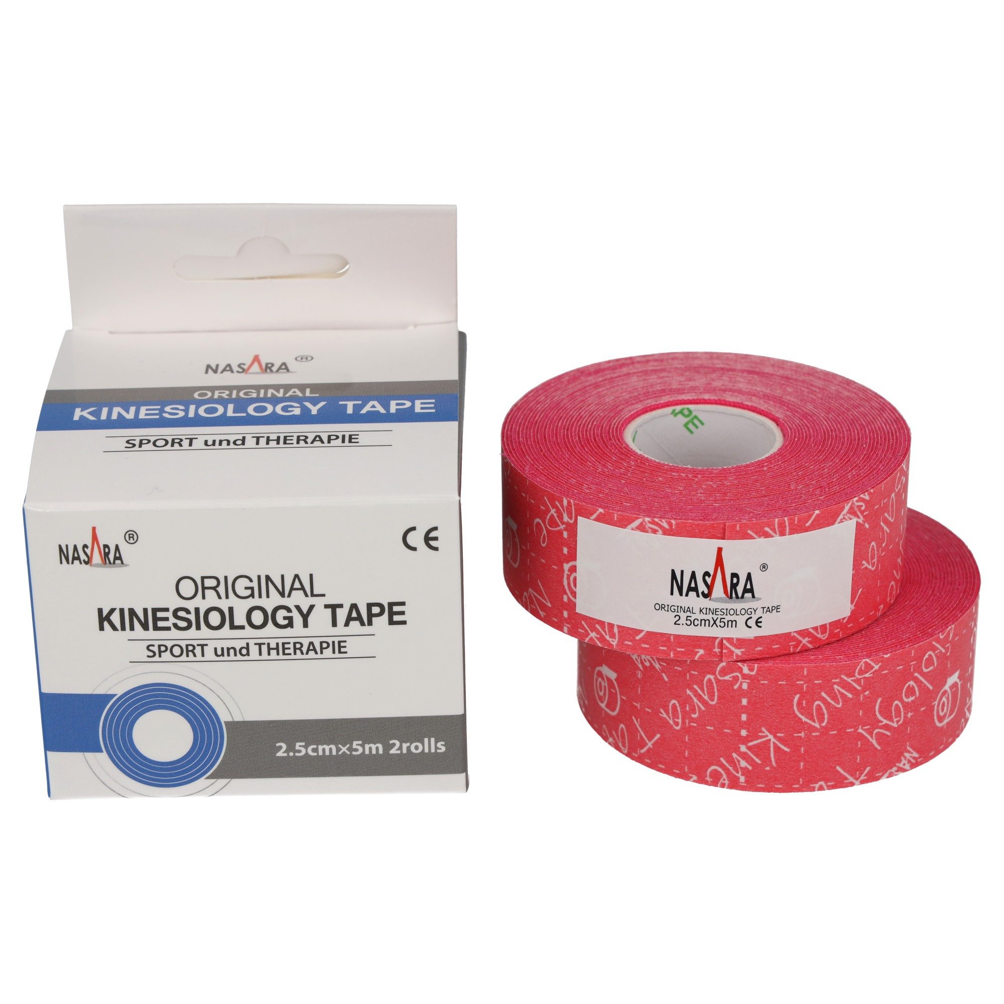 NASARA Kinesiologie-Tape 2,5cm x 5m - 2 Rollen in 9 Цвета(ов)