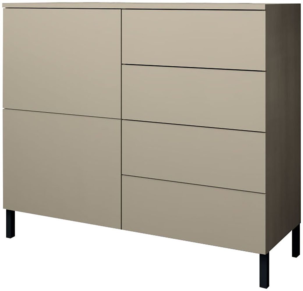 borchardt Möbel Kommode Haama, modern, grifflos, Metallfüße, praktisch, 2 Türen, Push-To-Open, verstellbare Einlegeböden, viel Stauraum, Breite 93cm