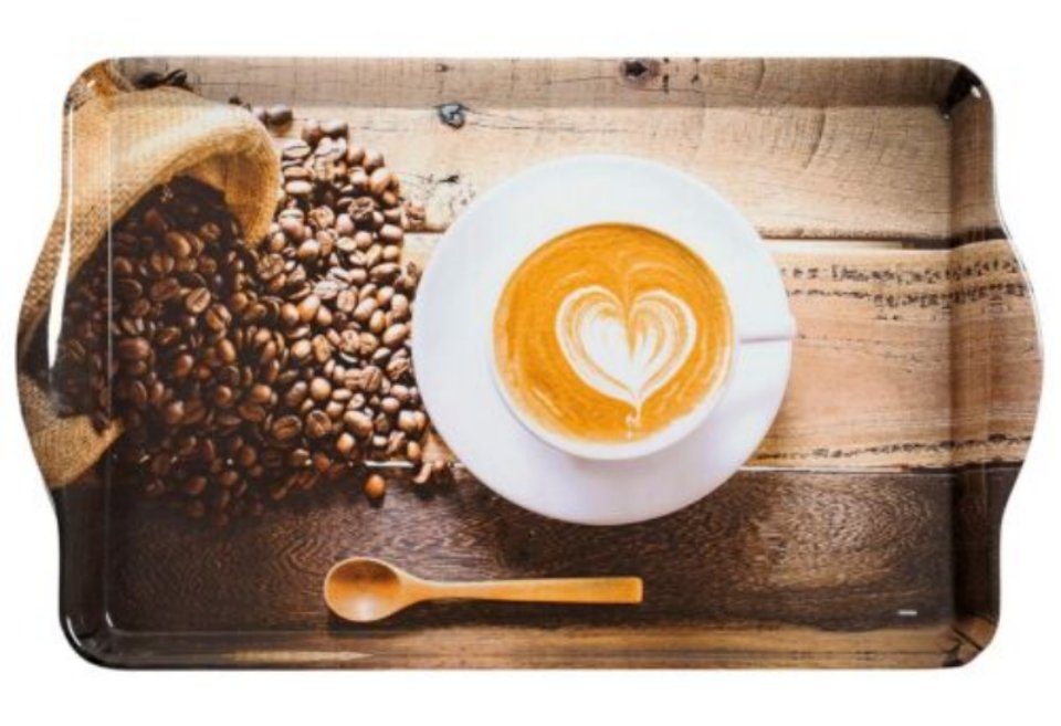 KESPER® Servierplatte Serviertablett, Motiv: CoffeeCup 77429, (1-tlg)