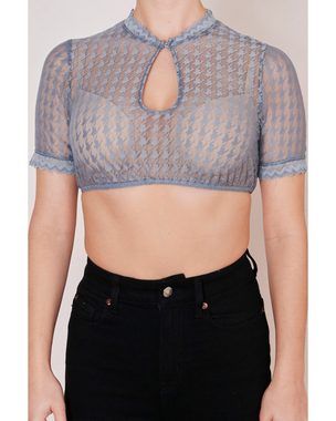 KRÜGER COLLECTION Dirndlbluse Dirndlbluse 'Bernarda' Kurzarm 216367, Hellblau