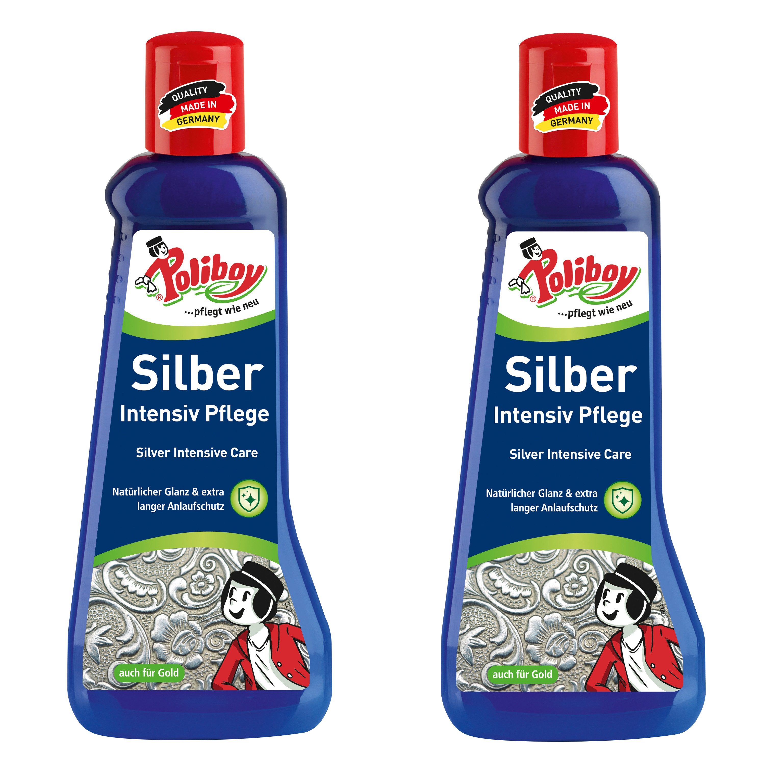 Silber Intensiv Pflege - mit Quellschwamm - 2x200 ml Schmuckreiniger