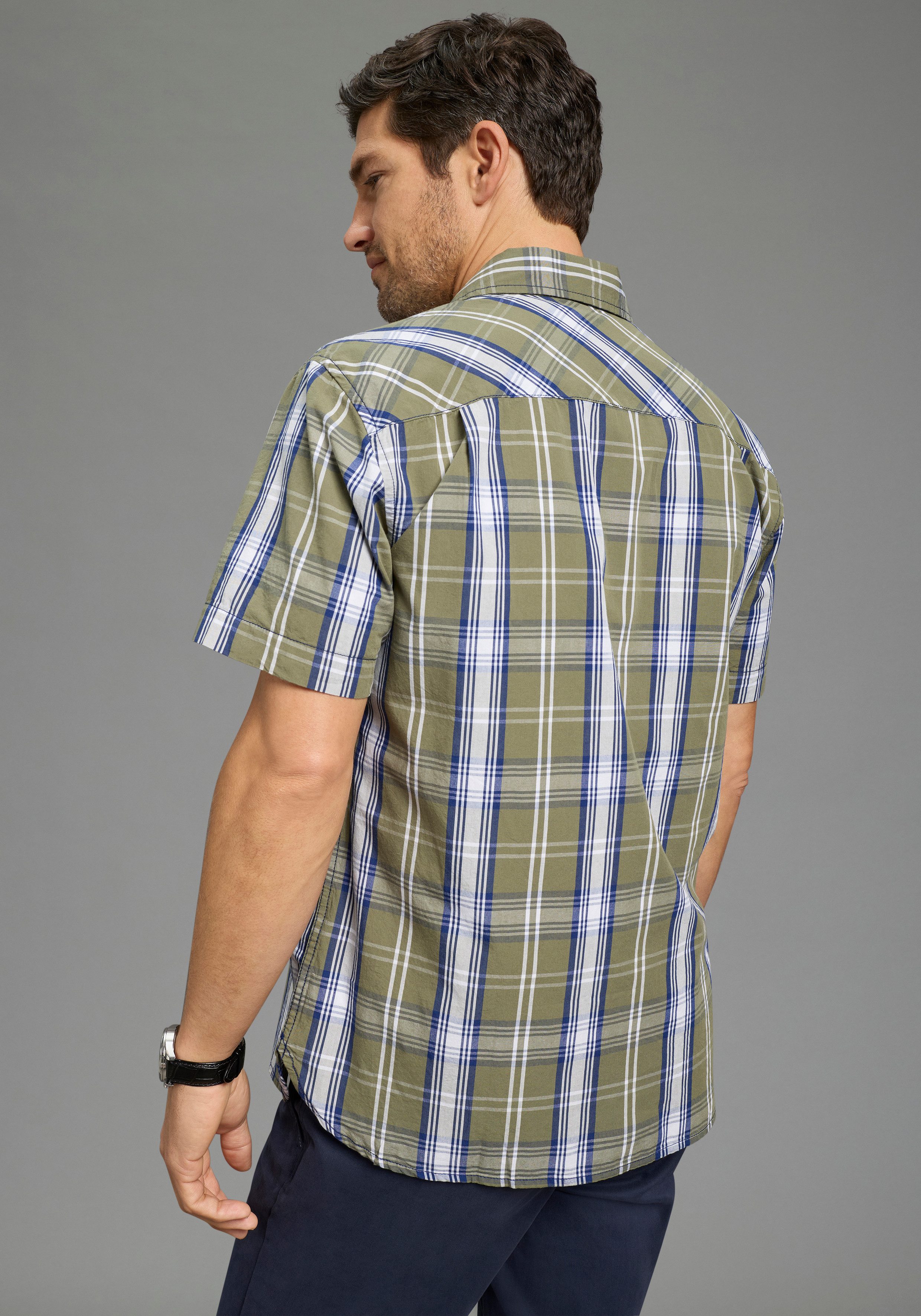 Man's World Karohemd Kurzarm, für Casualmode, Basic, Frühling und Sommer, a günstig online kaufen